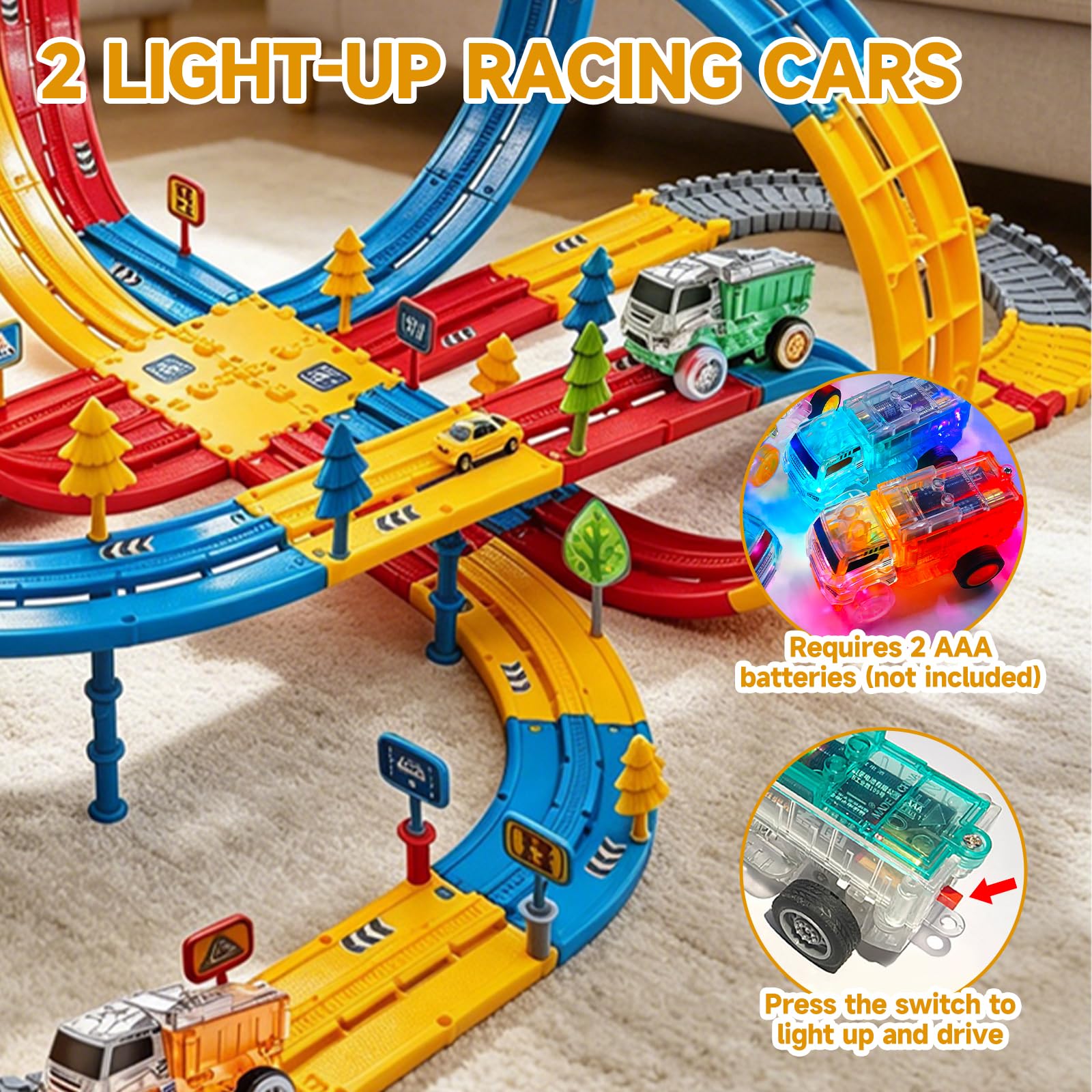 Set di pista per auto, pista da corsa 3D, a partire dai 3, 4, 5, 6