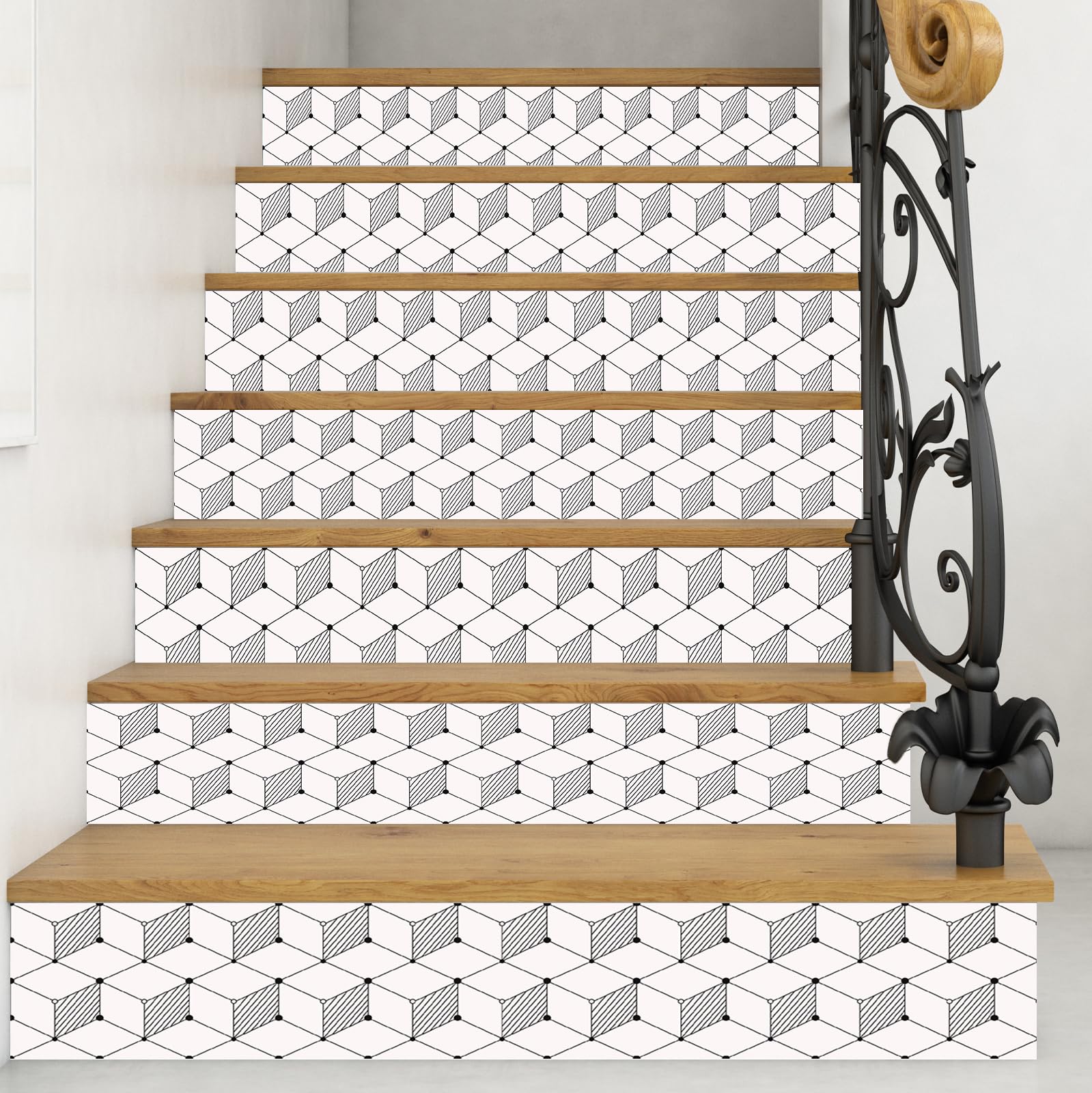 Dados adhesivos para escaleras creativas: decoración de bricolaje para el hogar y hotel moderno