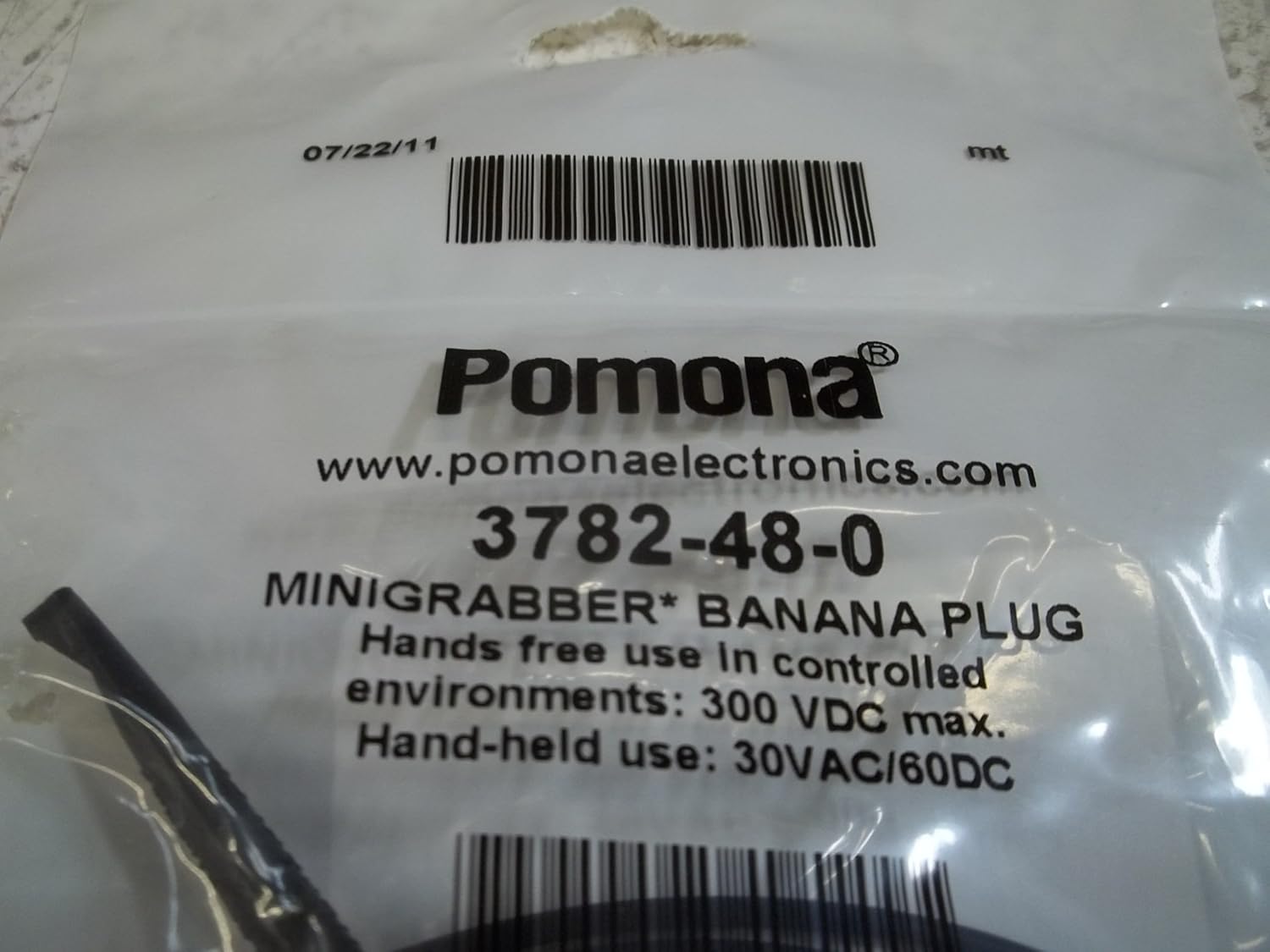 Pomona 3782-48-0 MINIGRABBER/Banana Plug (Black)