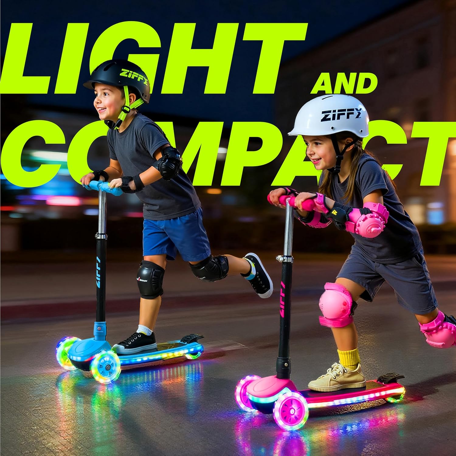 ZIFFY Light-Up Toddler Scooters for Kids 3-8, 3 Wheel Kids Scooter for Boy Girl 110lbs, 20 Dynamic LED Lights, 4 Adjustable Height Ride-on Kick Scooter, Lean-to-Steer Anti-Slip Wide Deck by JOVA - Image 7