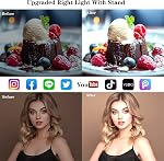 Desk Ring Light with Stand, Amcuke Ring Light with Clip 10W 3000K-6500K Dimmable Travel Desktop Light for Phone Selfie Laptop Zoom Video Makeup Vlog Tiktok Live Streaming (Black with Stand)