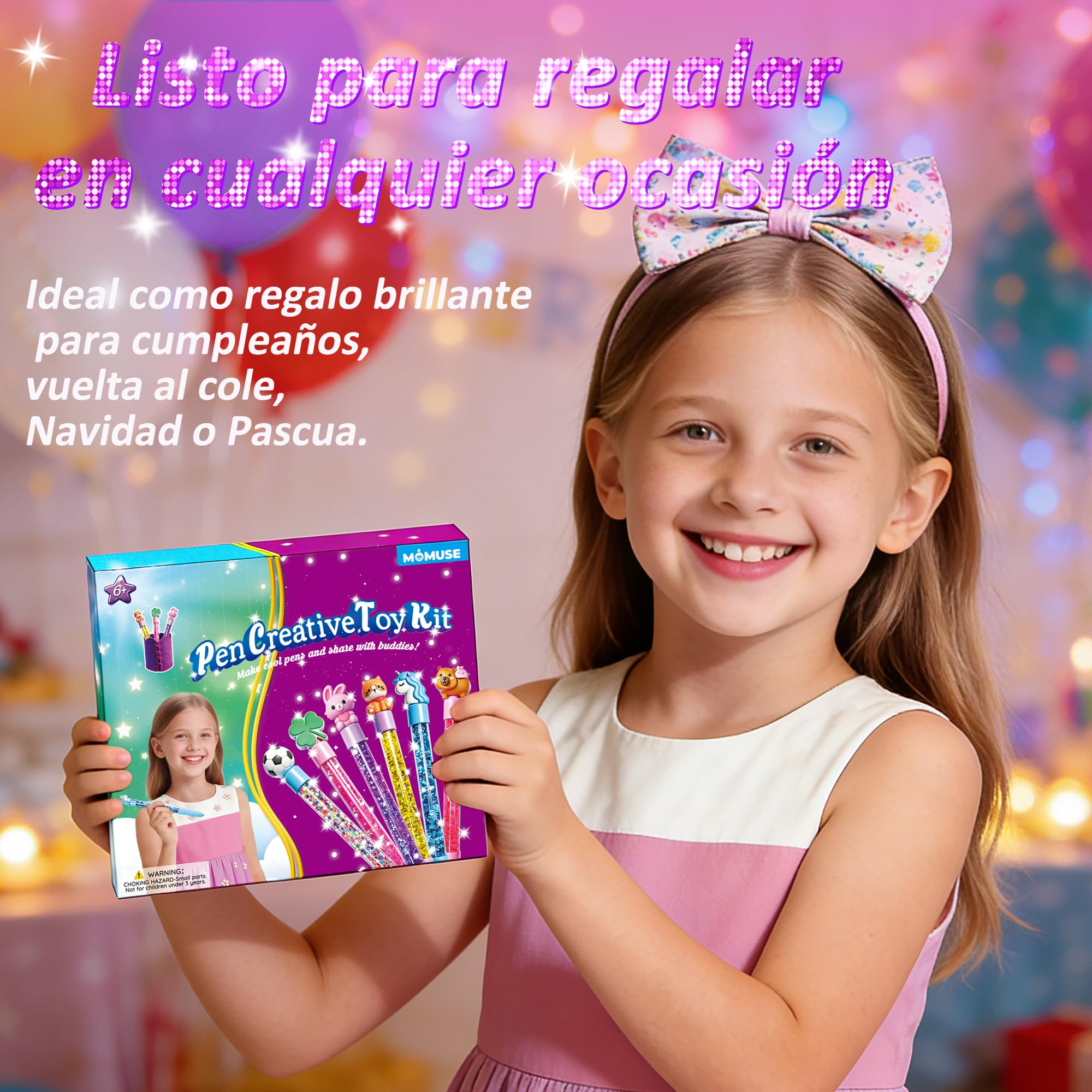 MOMUSE Laboratorio de Boligrafos con Portalápices DIY, Regalo para Niños de 6 7 8 Años, Kit de Manualidades y Costura para Niñas de 9-12 Años, Regalos de Cumpleaños, Pascua para Niños de 6 a 12 Años — view 6