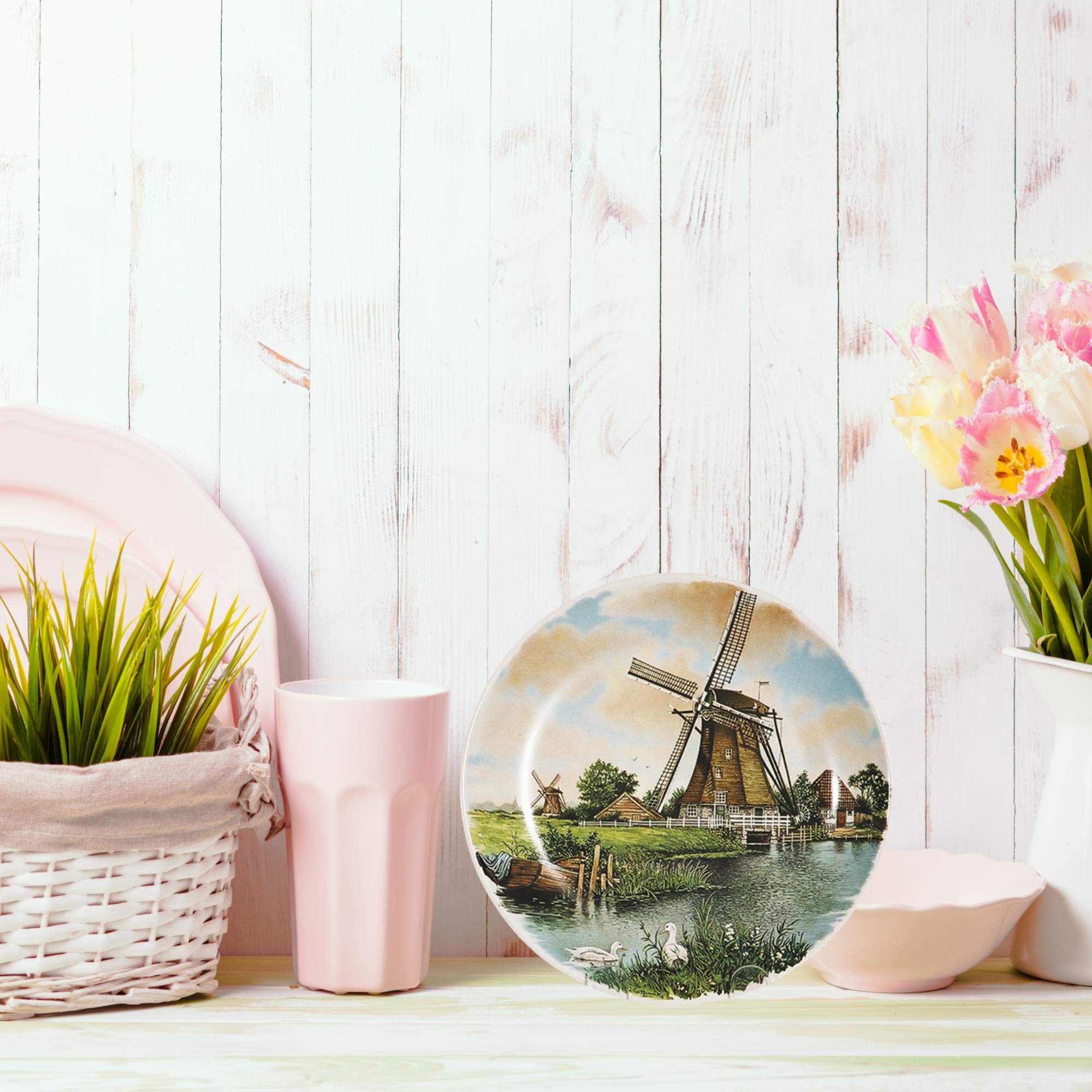 Essence of Europe Gifts Collectible Dutch Gift J.C Van Hunnik Windmill with Geese Scene Decorative 7
