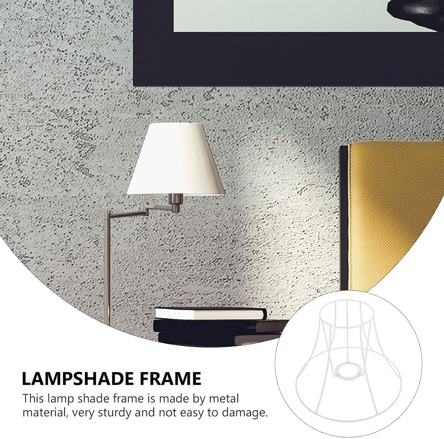 Metal Lampshade Frame Wire Bracket for Pendant and Desk Lamps Vintage Light Bulb Guard DIY Decorative Lamp Shade Holder for Classic Home Lighting