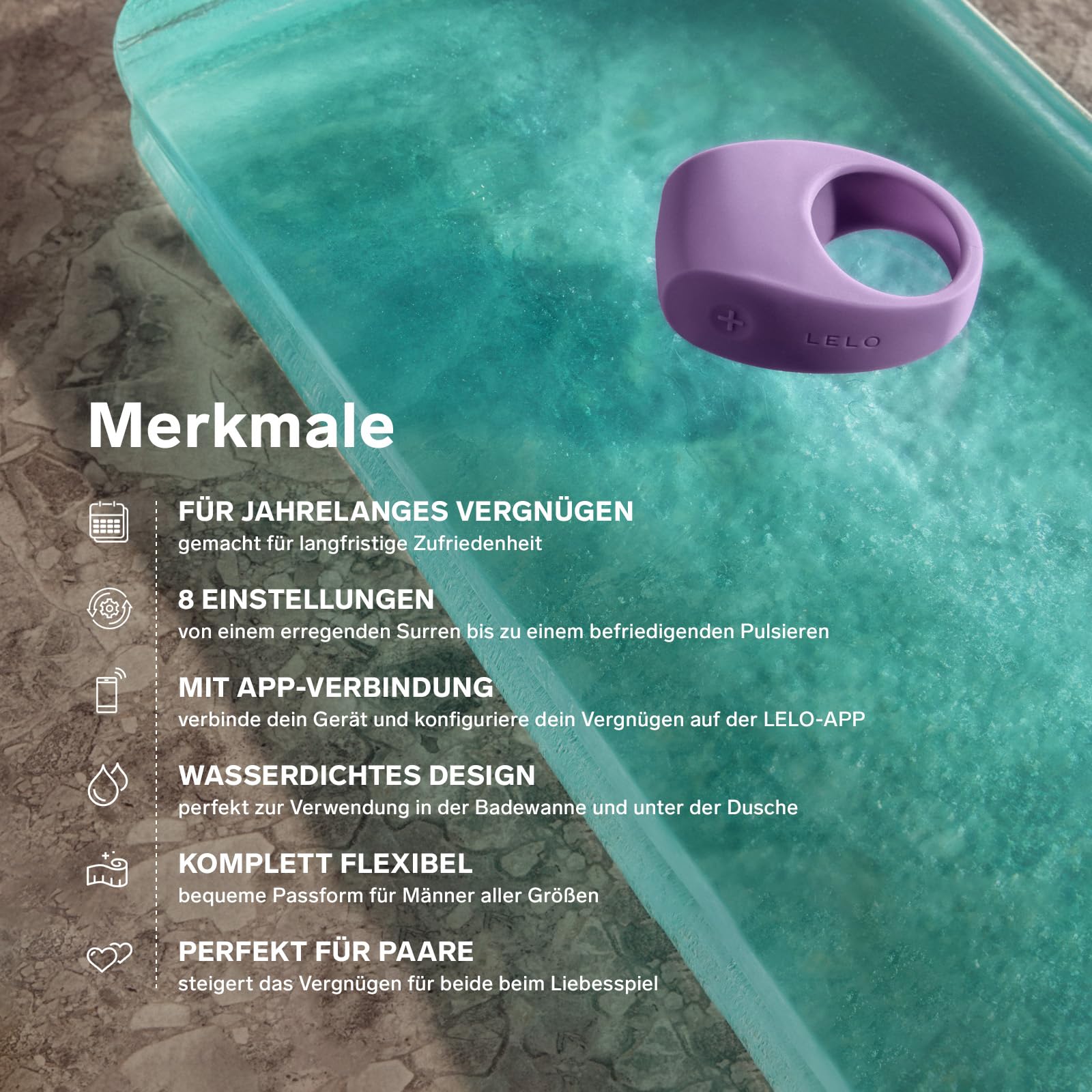 LELO TOR 3 Penisring Vibrator Klitorisstimulator mit App-Verbindung Cock Ring Penis Vibrator Penis Ring für Mann Cockring, Black
