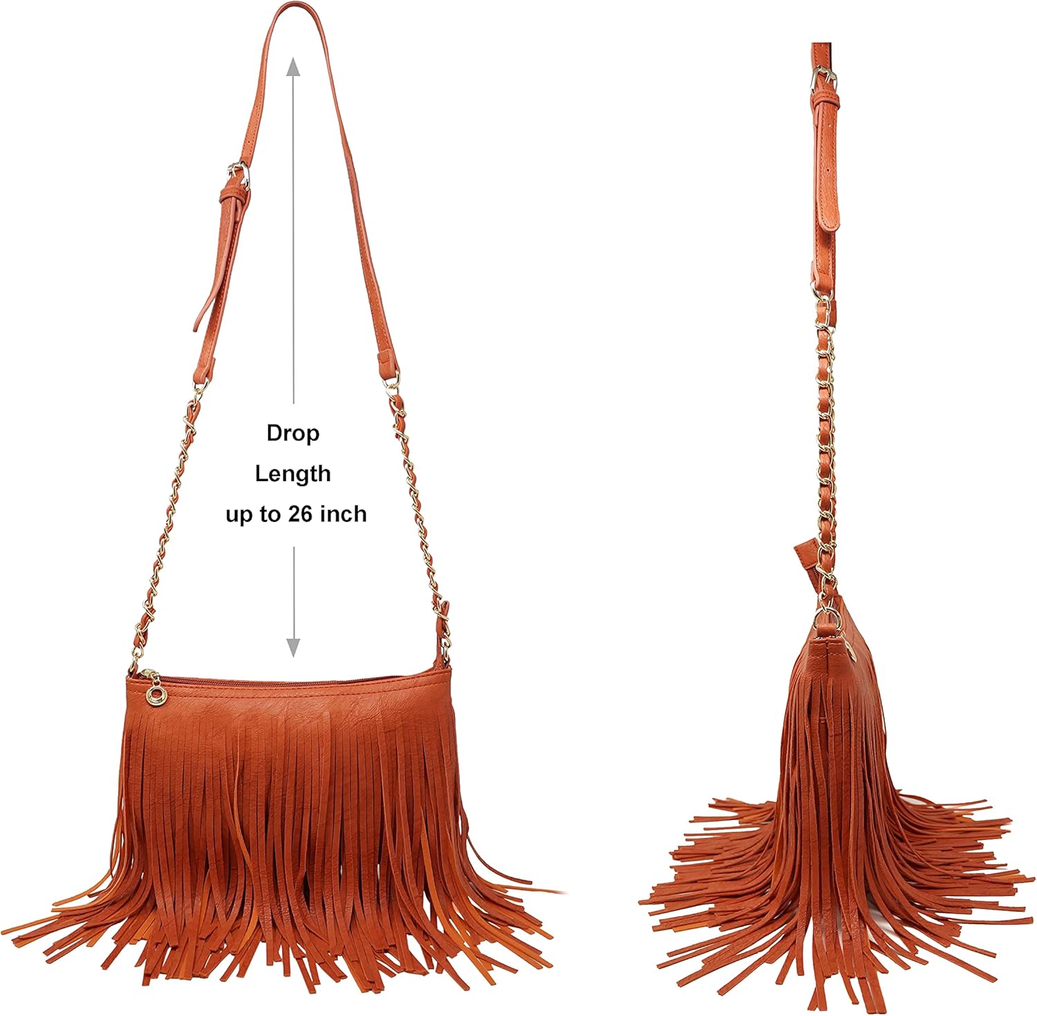 Solene Fringe Crossbody Shoulder Bag with Strap, Tassel Messenger bag, Country Style Western Fringe Purse for Women - Image 5