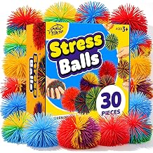 30 Pack Stringy Balls Stress Balls for Kids 2.75 Inch Non-Odor Soft Silicone Sensory Stress Balls - Colorful Fidget Toys Bulk for Classroom Prizes, Party Favors and Gifts