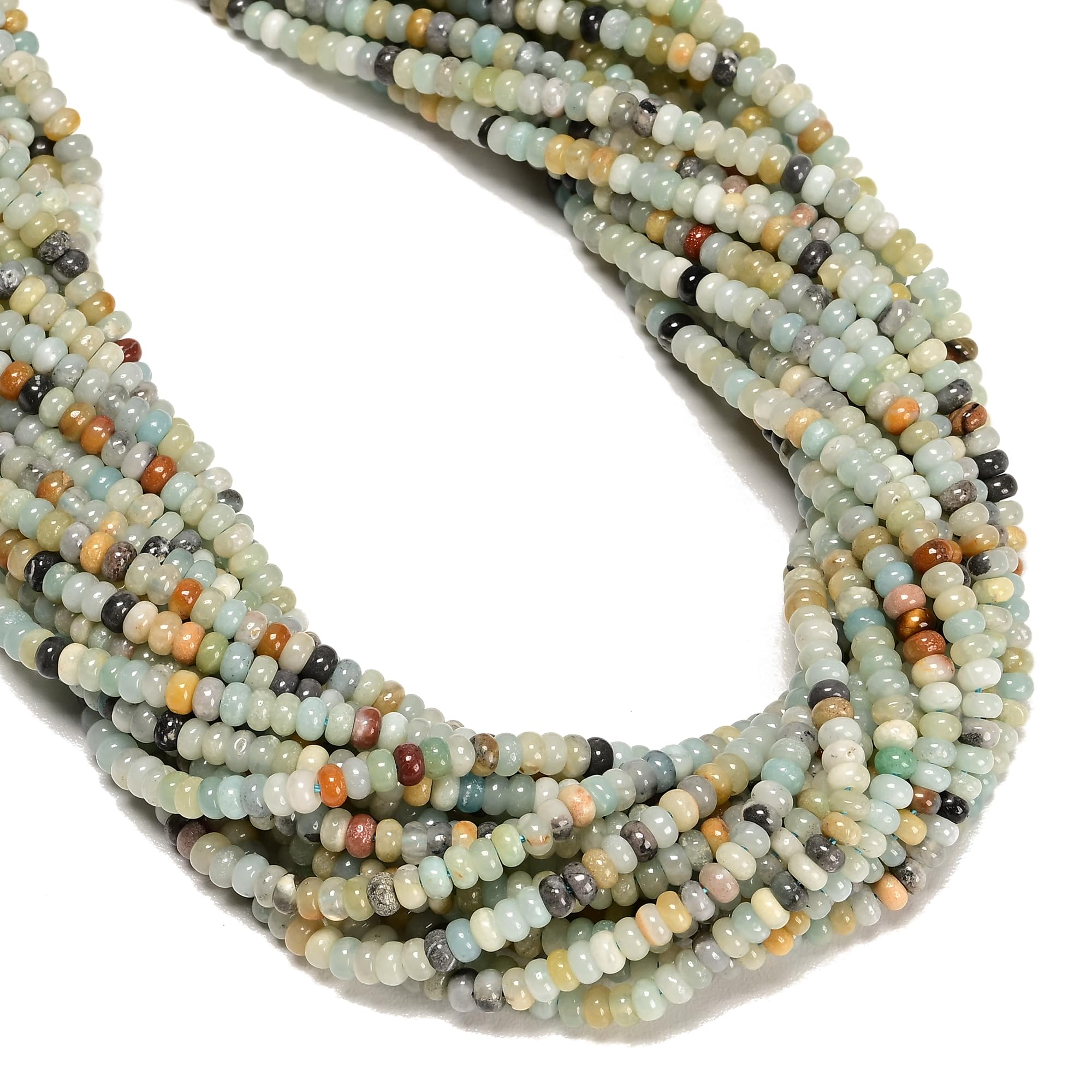 Perles amazonite naturelle 2x4mm multicolores lisses sans défaut pour enfilage facile