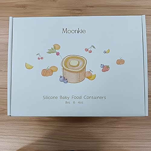 Miniatura 11 de Moonkie Recipientes de silicona para alimentos para bebés  Tarros de almacenamiento de alimentos para bebés de 8 onzas  4 onzas con tapas herméticas