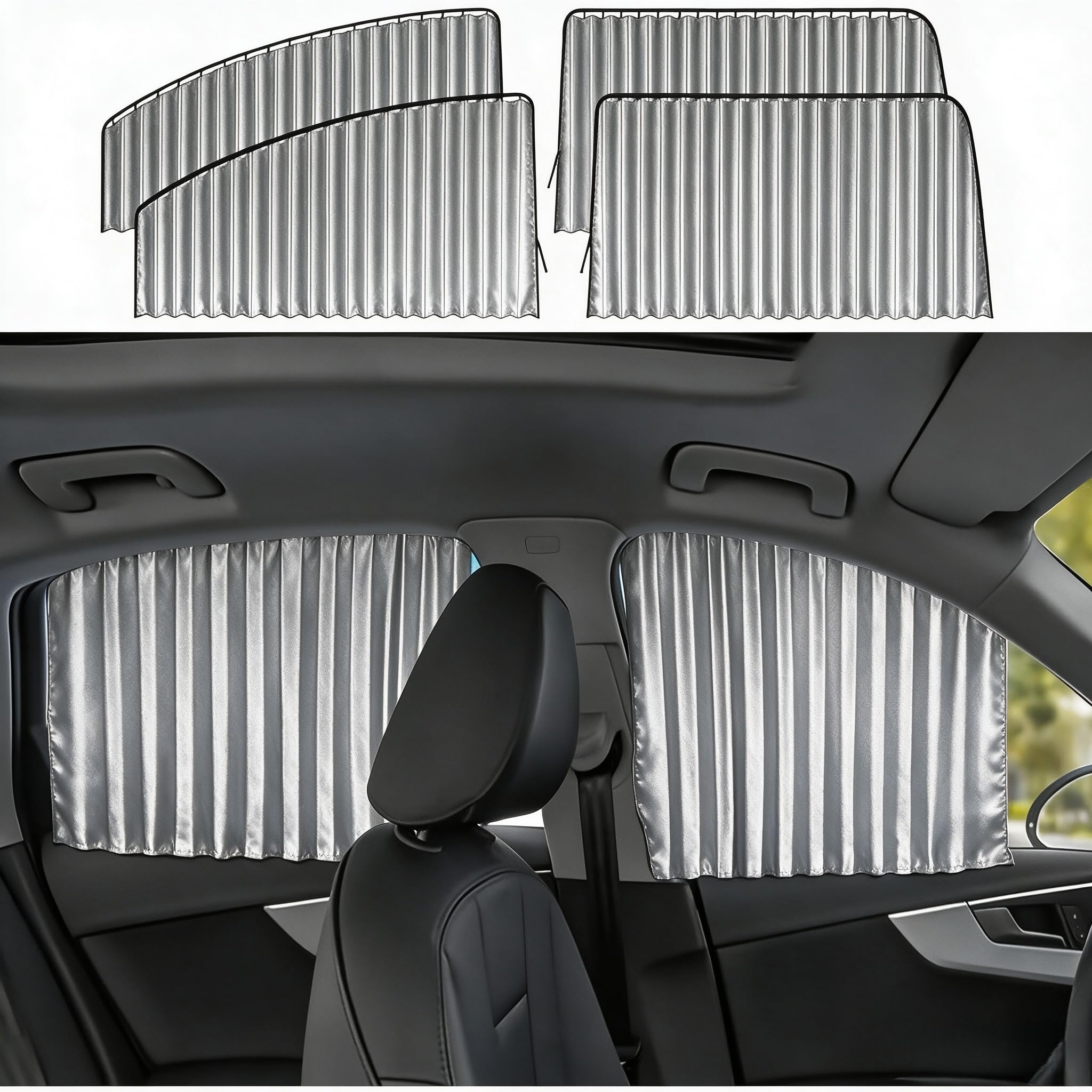 ZJJLAX 4 Pcs Window Sun Shade for Abarth 500 595 695 SS Grande Punto