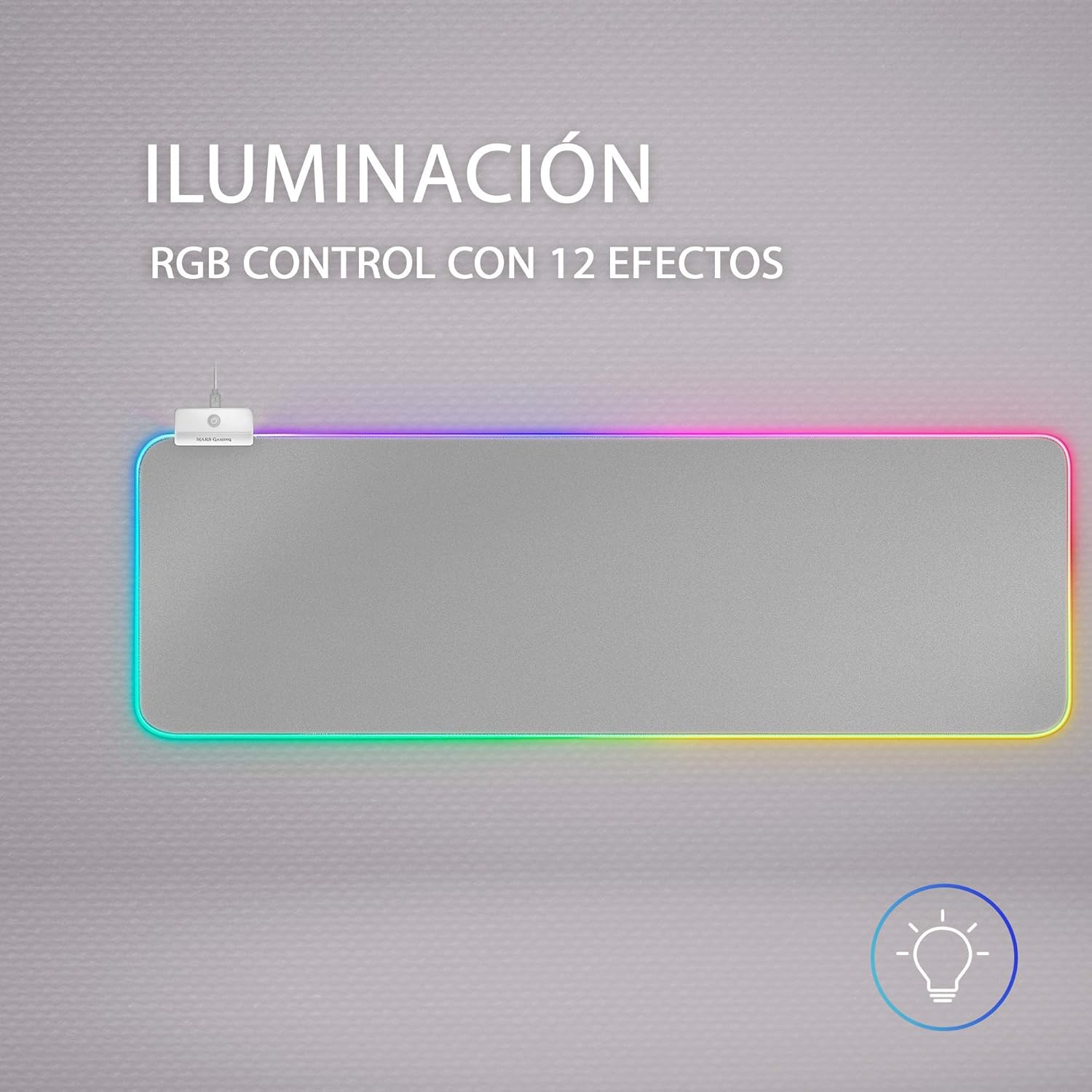 Alfombrilla de ratón RGB Mars Gaming XXL con 12 modos y 2 puertos USB por 12,69€ ¡¡30% de descuento!!