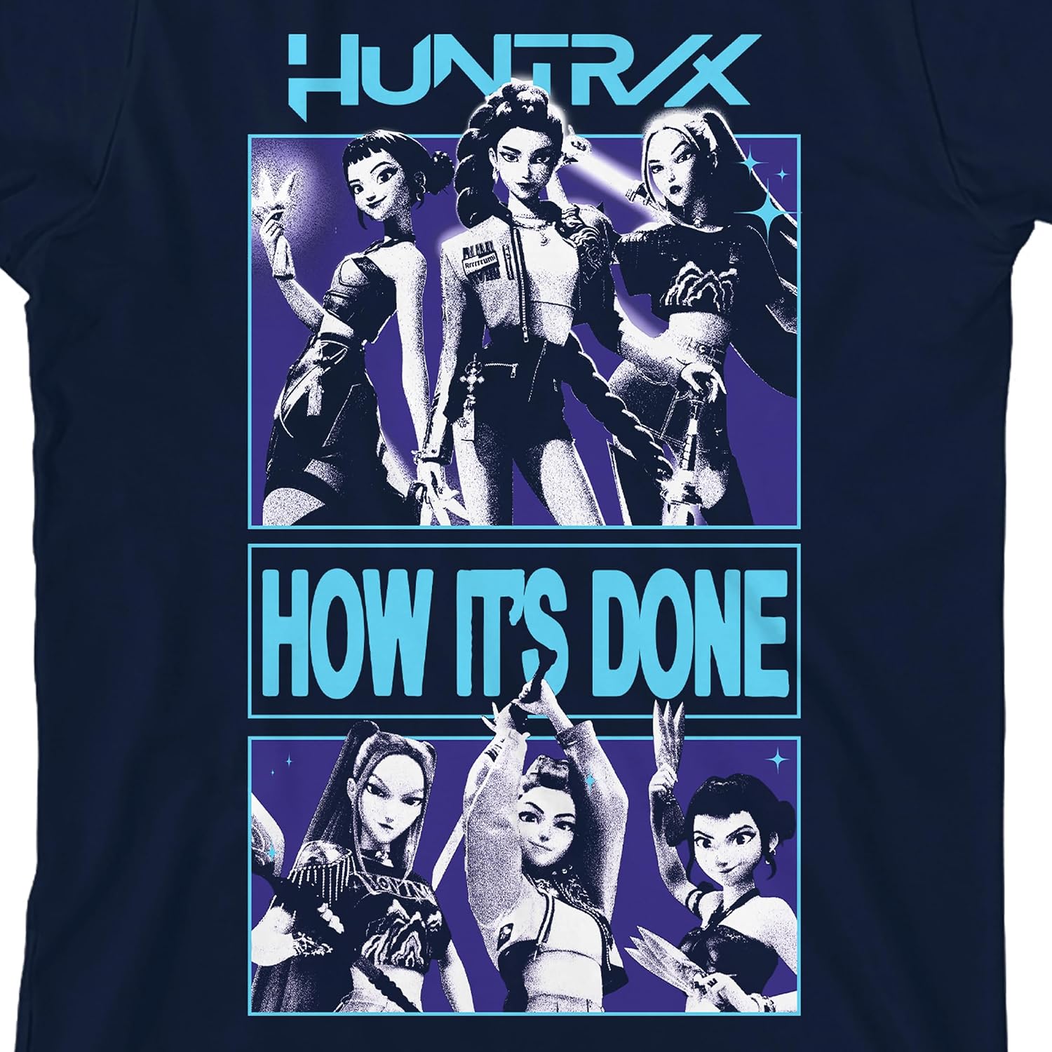 Kpop Demon Hunters Huntr/X How It's Done Youth Navy Crew Neck Short Sleeve T-Shirt