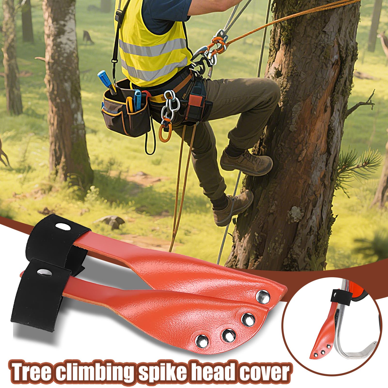 Tree Climbing Spikes Cover - Soft Flexible Guards for Climbing Gear | Secure Protective Accessories for Hikers, Arborists, Landscapers, Farmers, Workers & Outdoor Sports Climbings Equipment