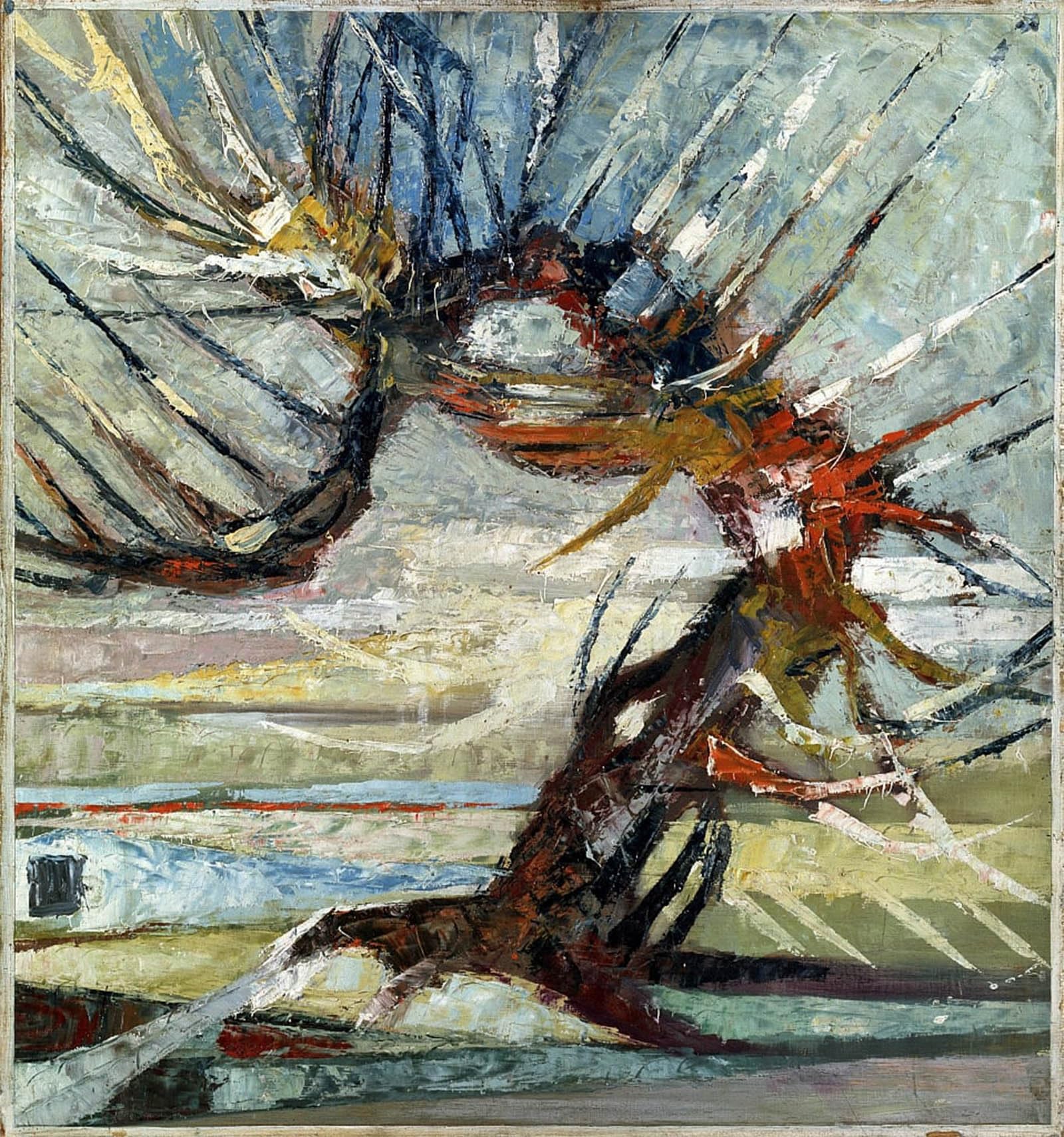 SERENDIPITP Abstract Painting Mural Print Picture Wall Decor Painting a Tree Early by Famous Painter Vintage Wall Artwork for Home Decor 60x90cm