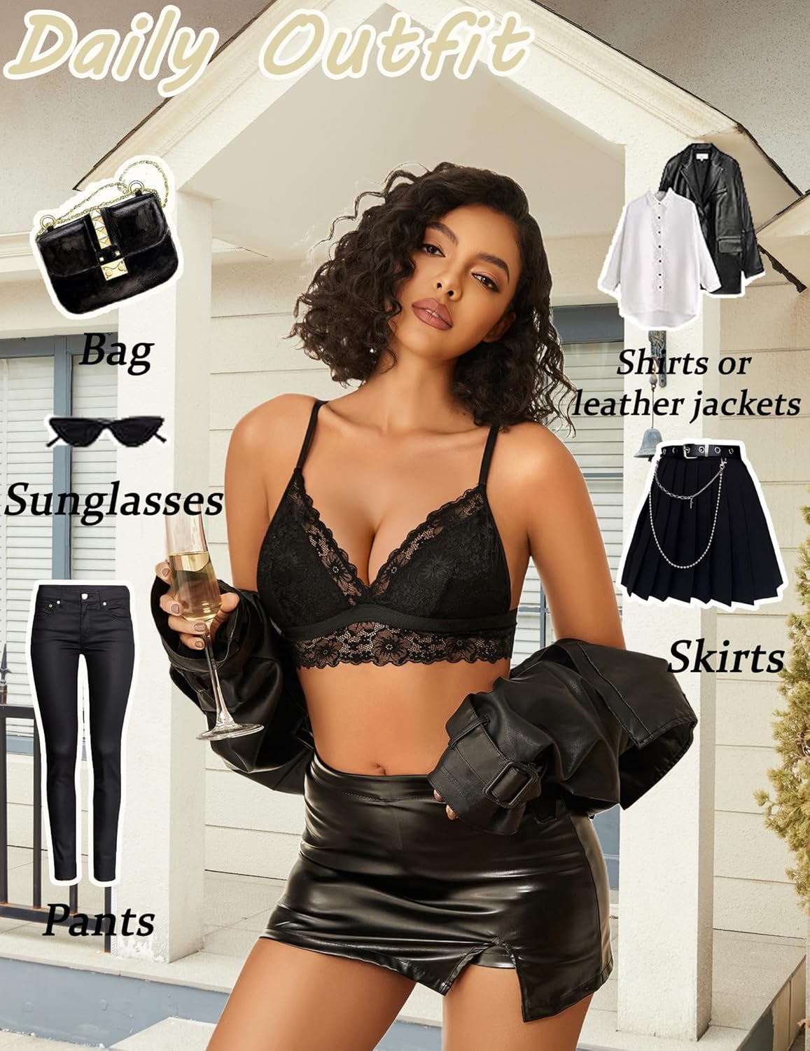 Avidlove Lace Bralette for Women Sexy Wireless Bralettes Non Padded Bralette V Neck Minimizer Lingerie - Image 5