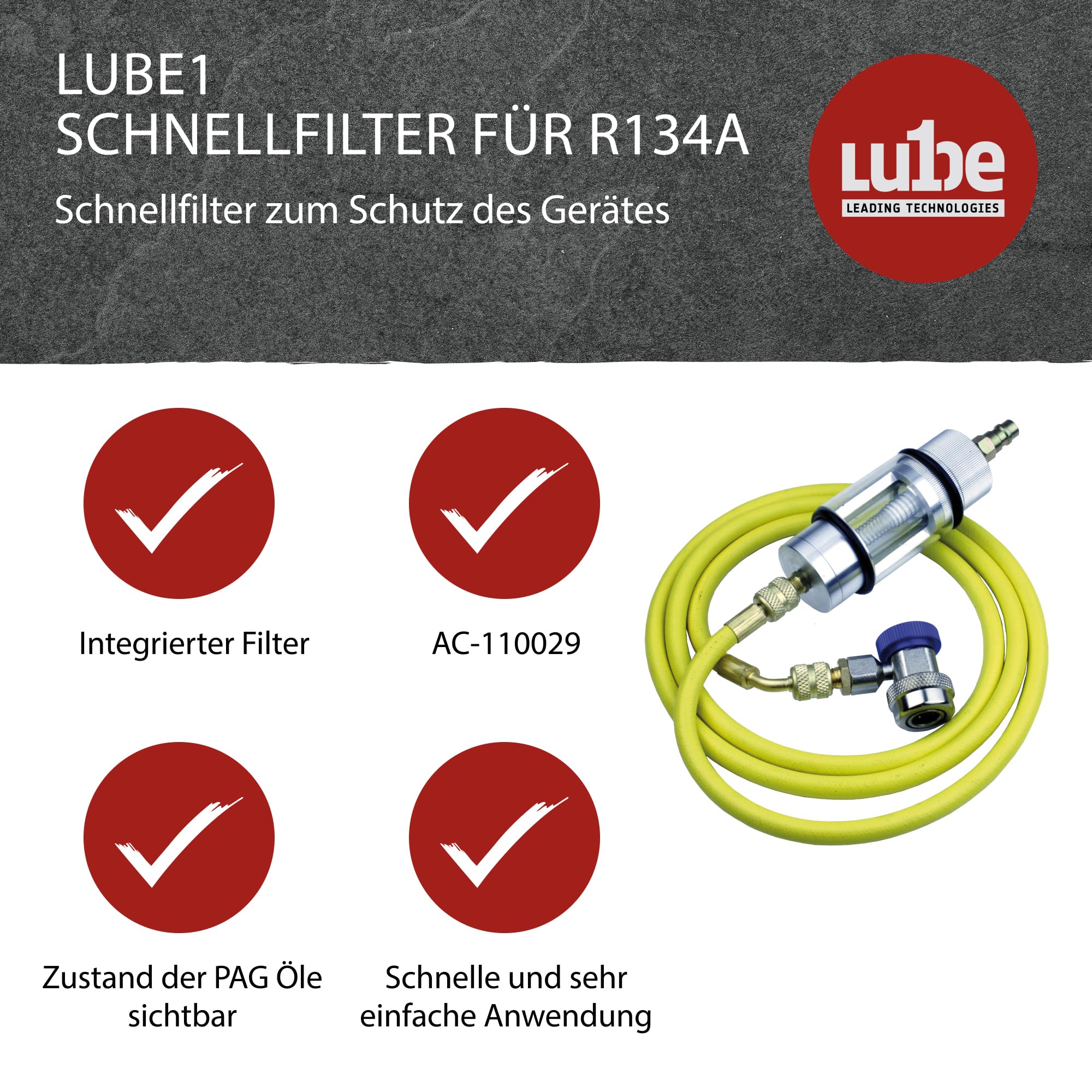 Schnellfilter für R134a Kältemittel, Innenraumfilter, Filter für Autos zum Schutz des Klimaservicegerätes vor Verunreinigungen, Feststoffen und Abrieb