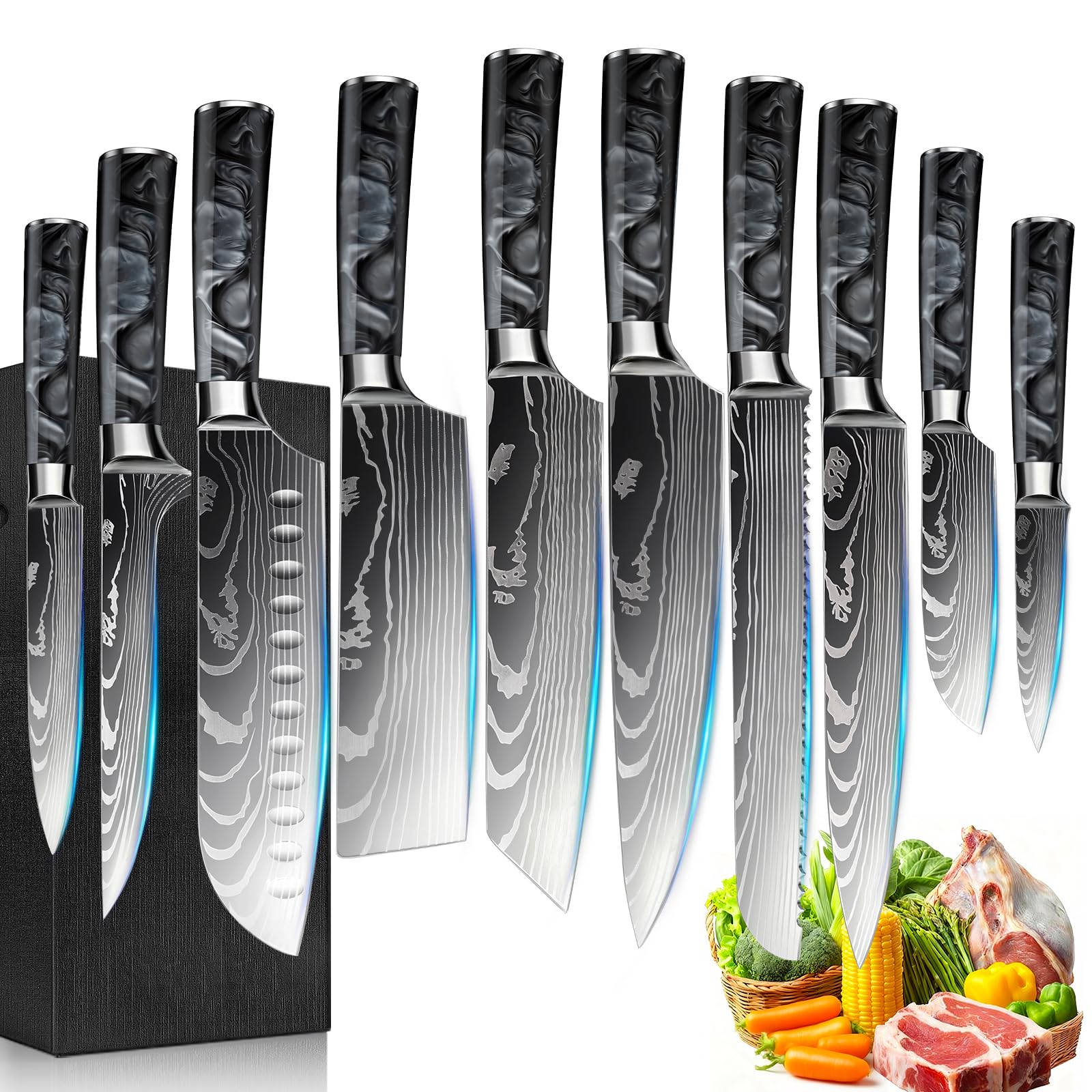 西洋剃刀 セット　菊星　光　日立鍛造　CAPE　ORION　FIVE STAR Amazon.com: FIVE COWS 10-Piece Premium Japanese Kitchen Knife Set
