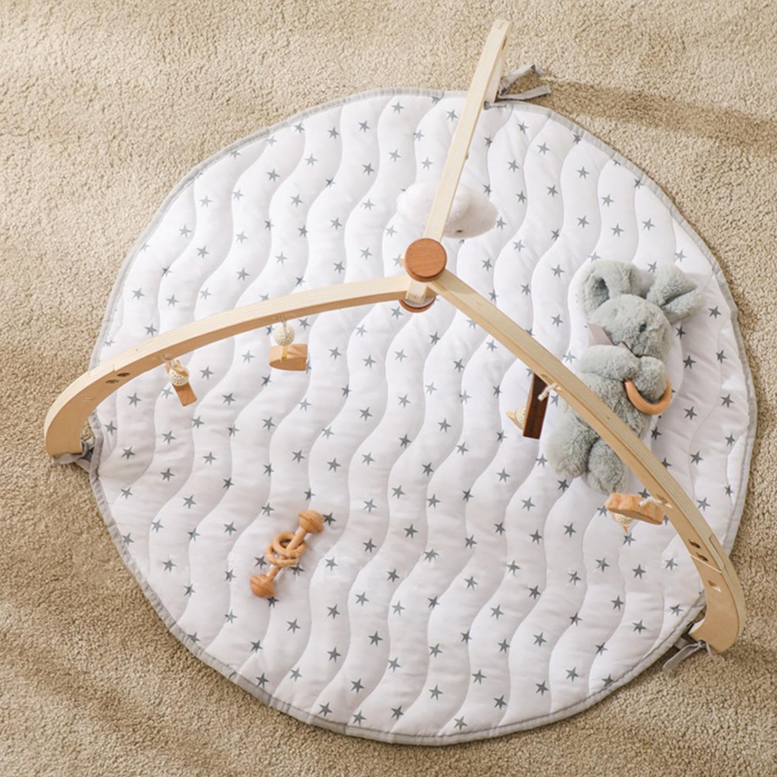 Kit de gimnasio con marco para bebé | Jugar juguetes de gimnasio | Alfombra de juego para bebé | Gimnasio de sensorial de madera | de juego de madera | Cómodo para niños, niñas y niños.