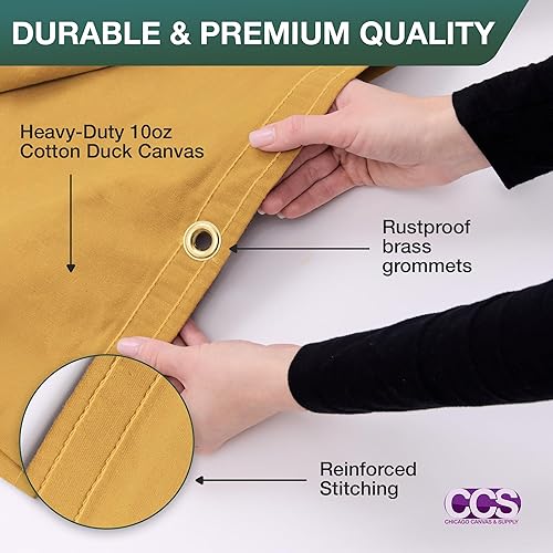 Miniatura 2 de Lona impermeable de CCS CHICAGO CANVAS  SUPPLY  Cubierta de lona extra duradera multiusos con ojales inoxidables para uso industrial y comercial