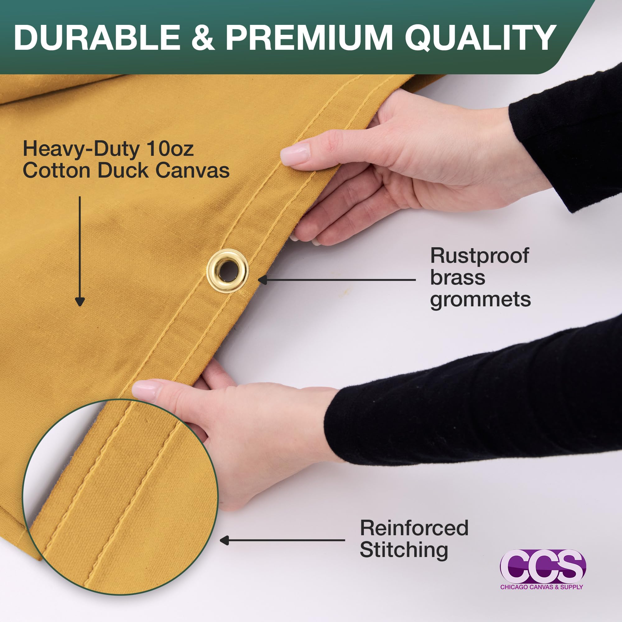 Waxed Canvas Tarp 3×4 CCS Waterproof Canvas Tarp Cover – Heavy Duty Duck Cloth
