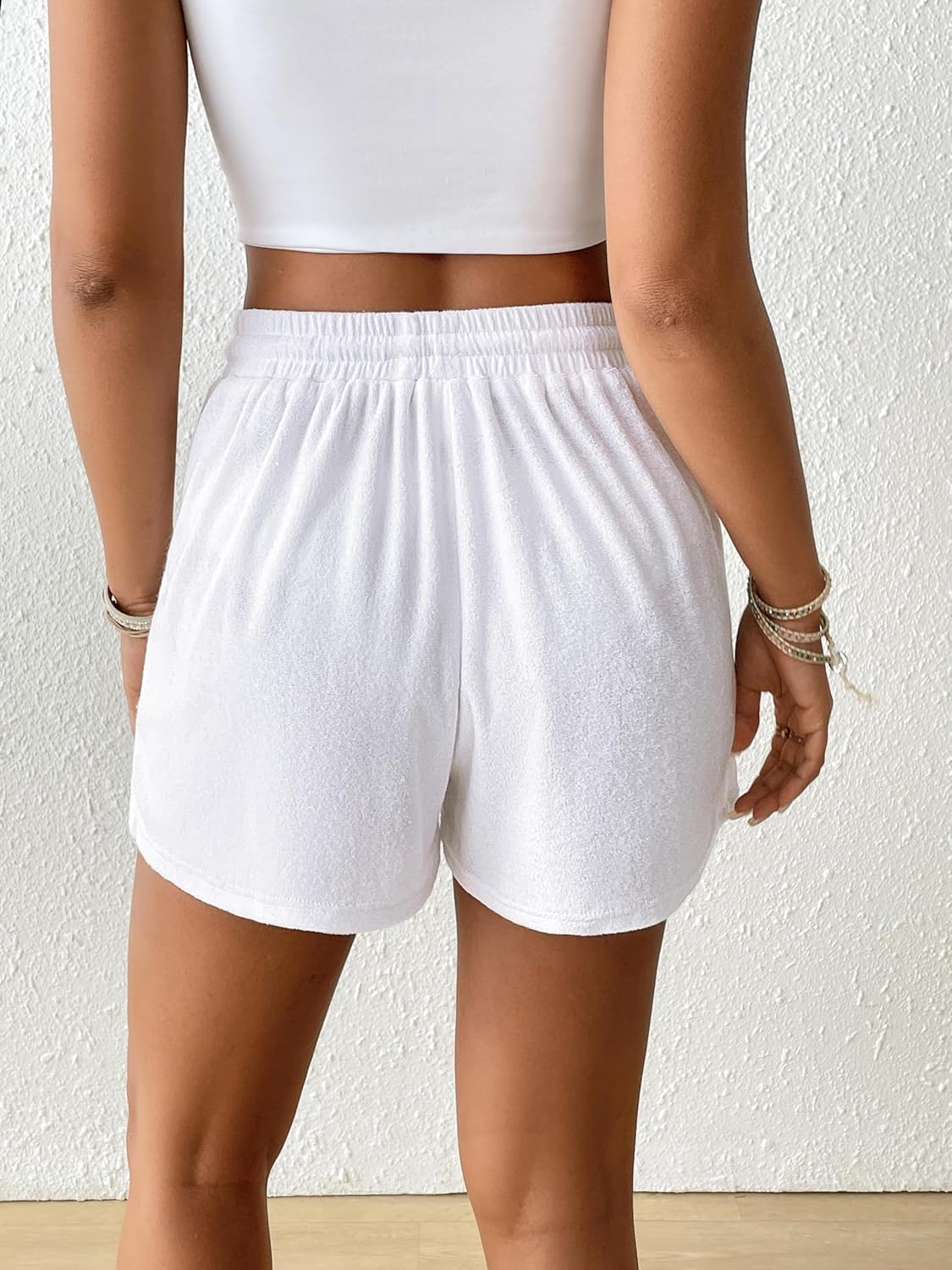 Bsubseach Womens Sweat Shorts with Pockets Summer Terry Drawstring Casual Lounge Shorts for Women - Image 5