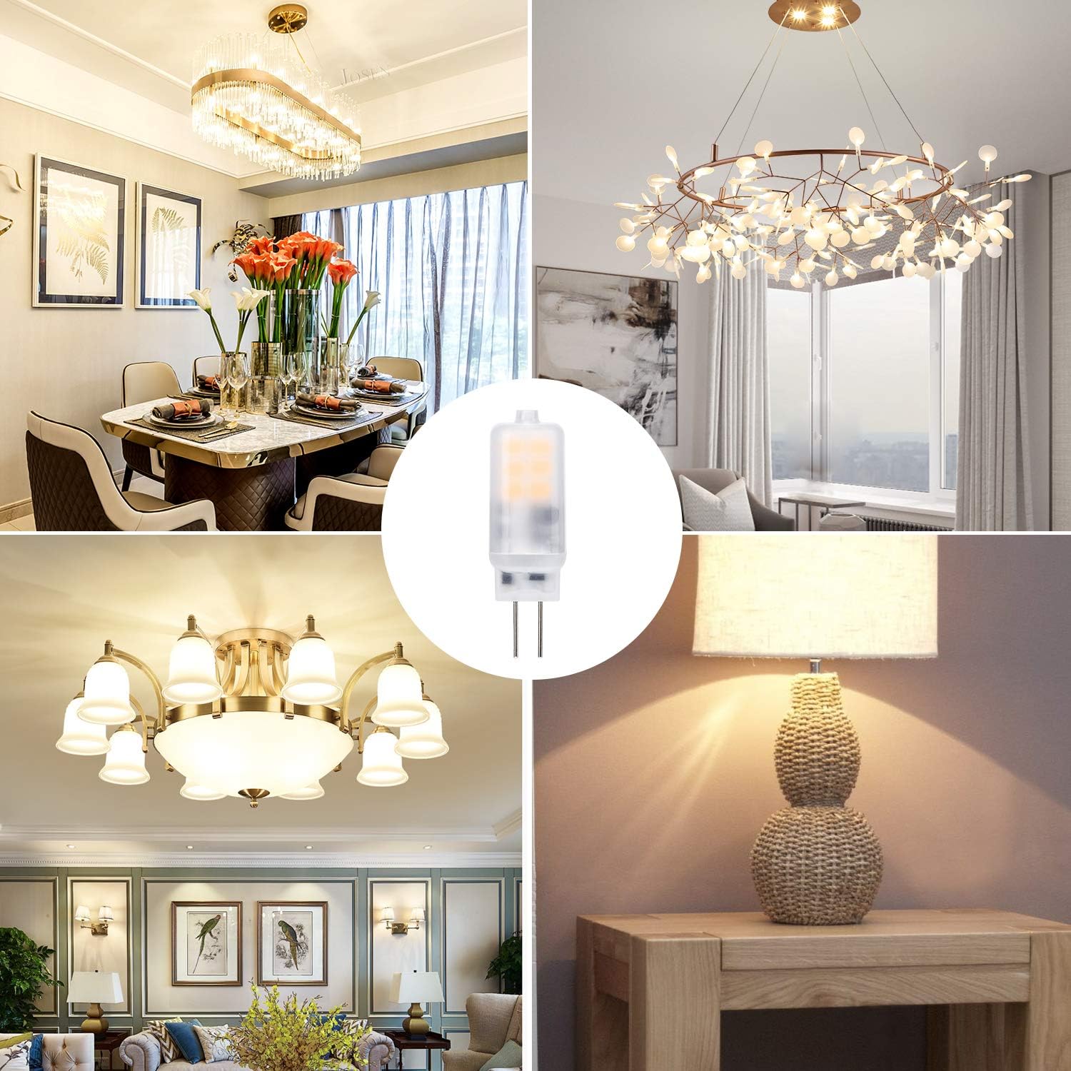 Buy 2 get 3 G4 LED Light Bulb 2W AC/DC 12V Warm White 2700K G4 Bi-Pin Base Lamp 10W 15W 20W Halogen Bulbs Equivalent for Landscape Chandelier Under Cabinet Lighting, Non-dimmable, No Flicker, Pack of 10 Yuiip