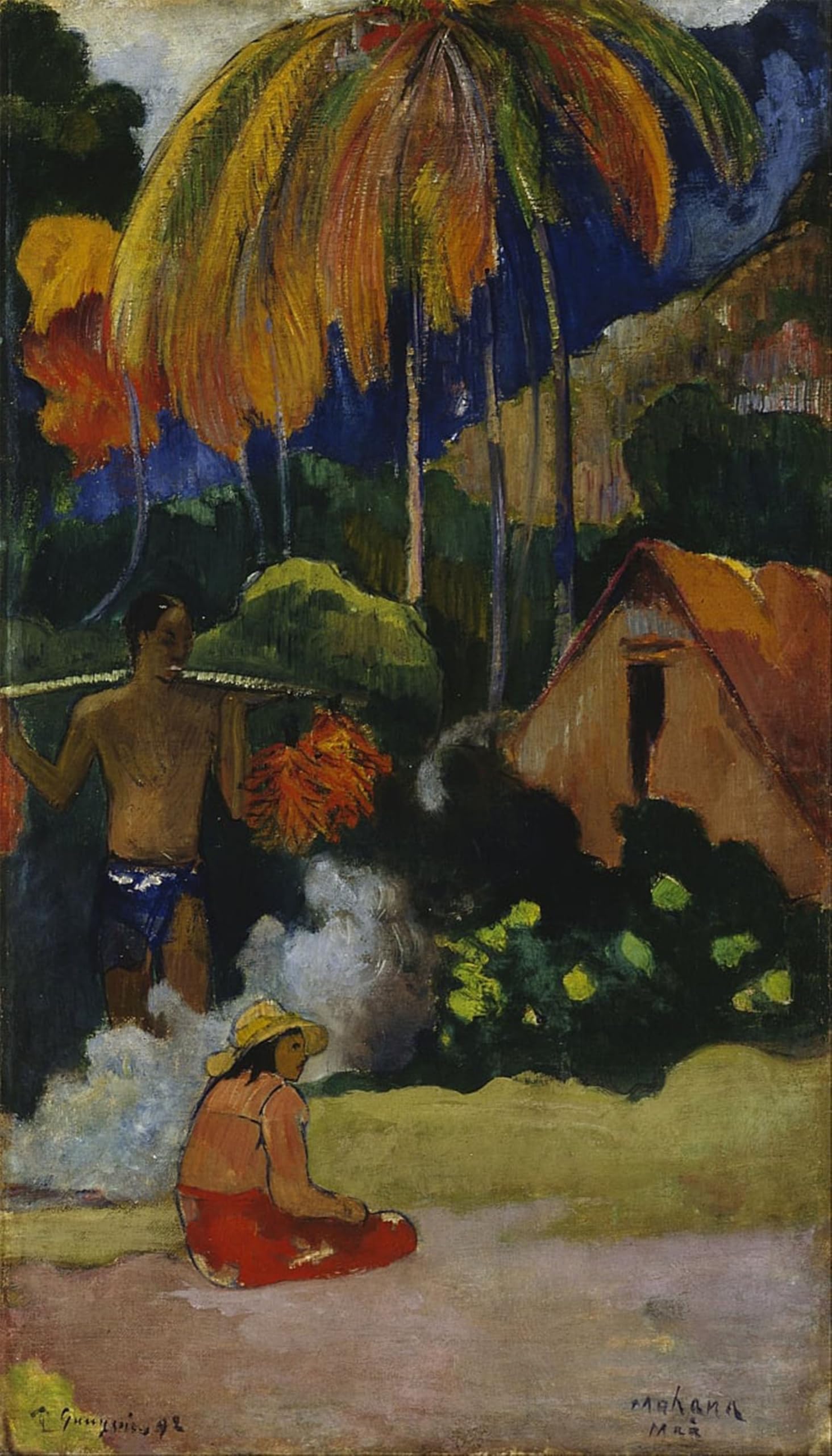 ARTXLXXBN Famous Painting Canvas Artwork Graffiti Print Landscape in Tahiti by Paul Gauguin Portrait Canvas Image for Home Decor 60x90cm