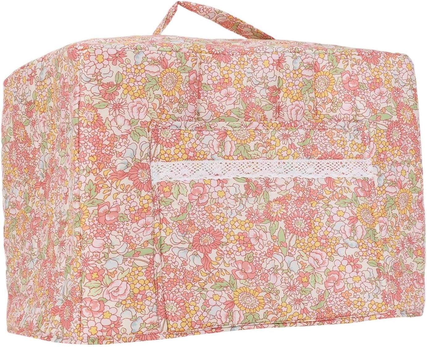 Boho Carrier Tote, 16.93x9.45x13.78 Inches, Polyester, Sewing Machine Guard, Serger Sleeve, Desktop Organizer, Portable, Padded, Case, Pattern
