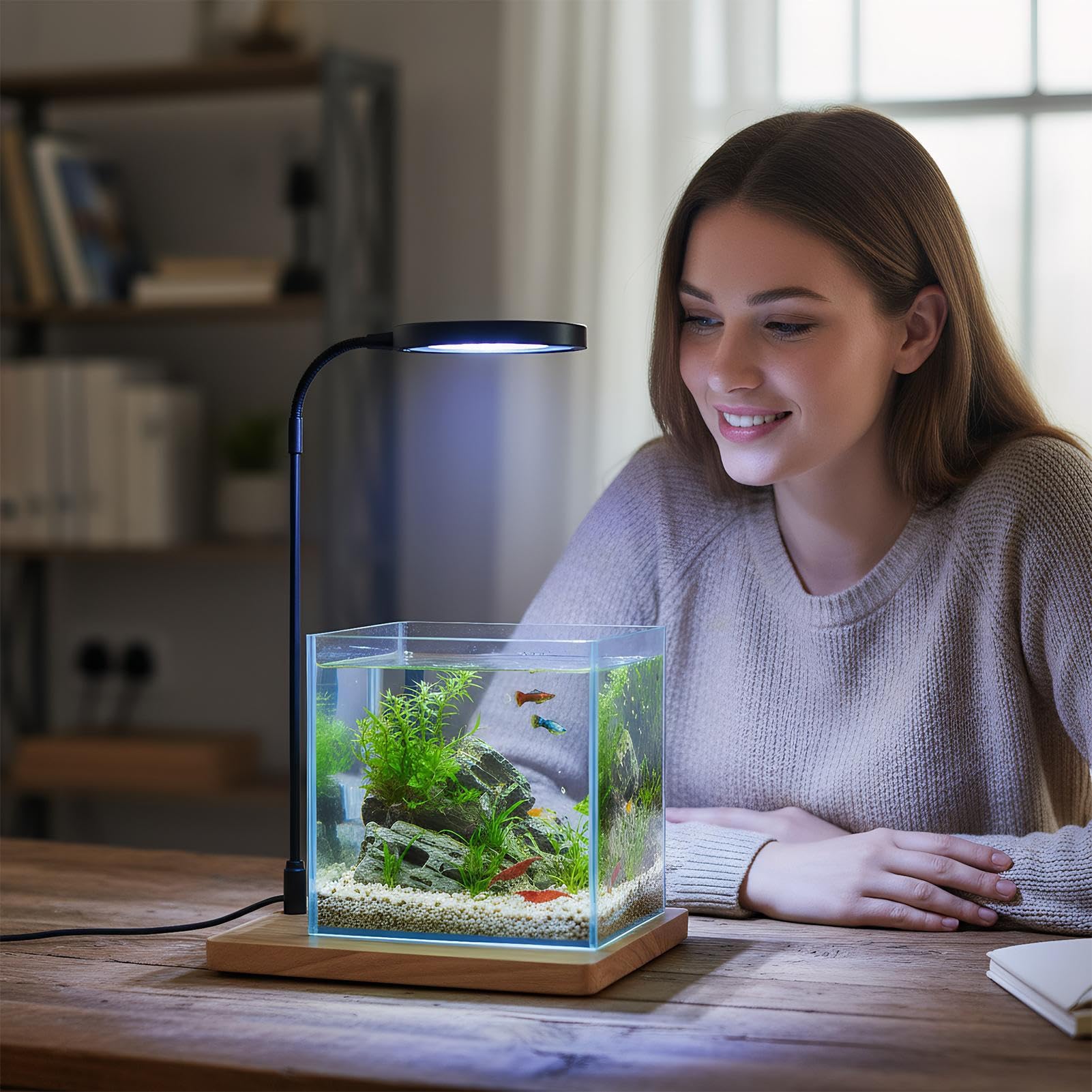 Lampe de Croissance LED Éclairage D'Aquarium LED Rotatif Alimenté Par USB | Lampe De Culture Pour Terrariums Intérieur pour Bureau Domicile Vitrine Présentation