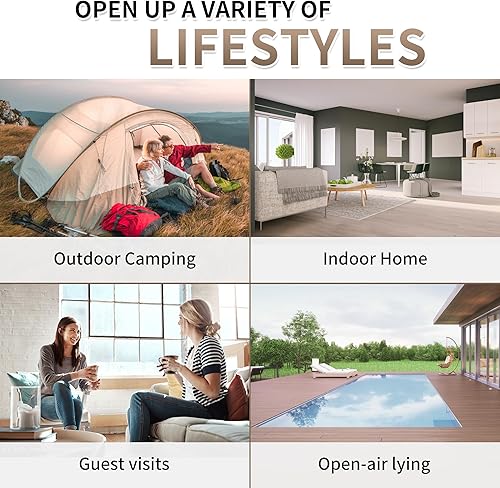 Miniatura 7 de Naturehike Colchón de aire estrecho tamaño King con bomba eléctrica incorporada, colchón inflable extra ancho de 79 x 71 pulgadas para el hogar,