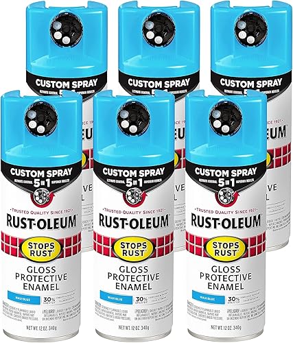 Vista 269 de Rust-Oleum 376885 Pintura en aerosol 5 en 1 personalizada para prevención del óxido, 12 onzas, transparente brillante
