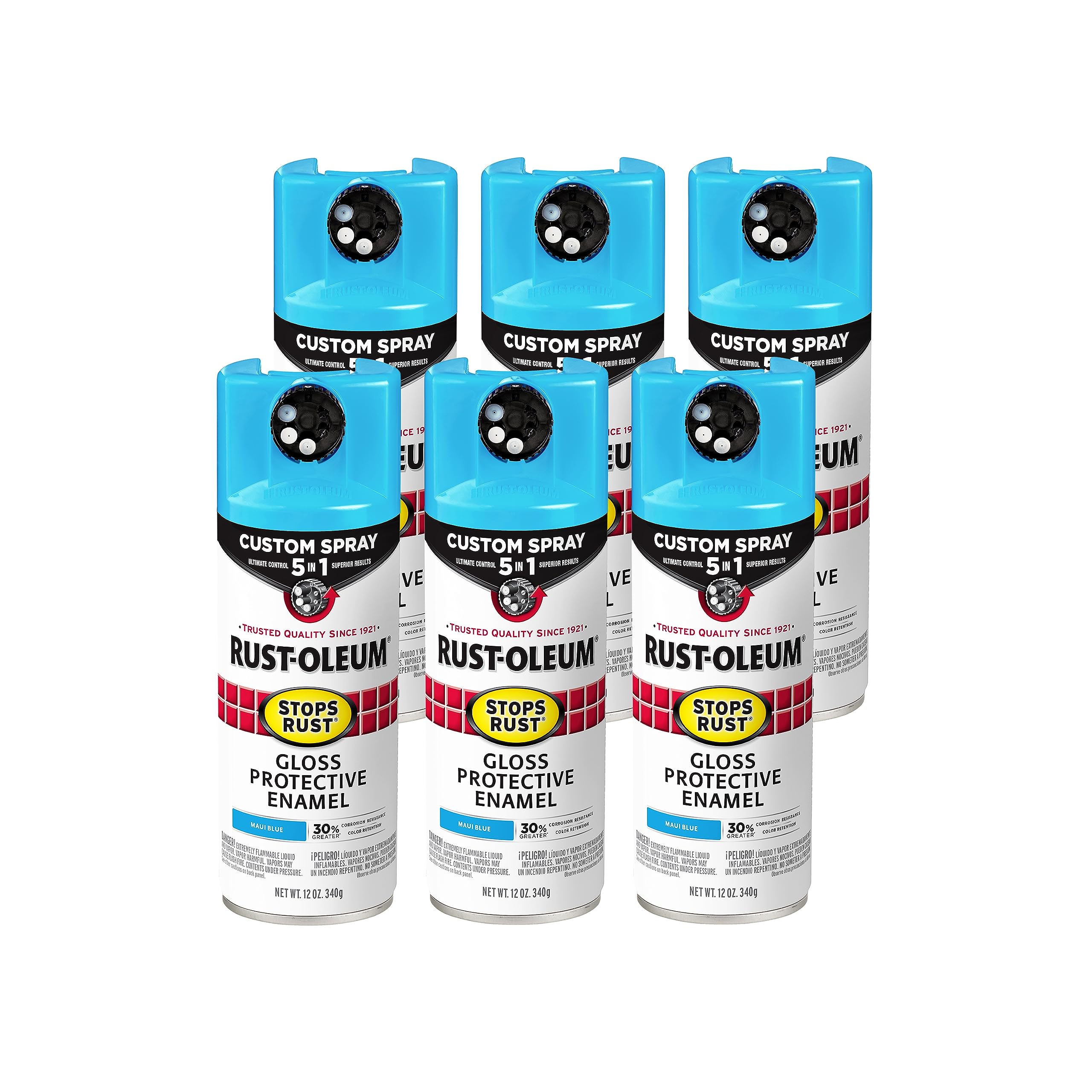 Rust-Oleum Stops Rust Custom 5-in-1 Spray Paint, Gloss Maui Blue