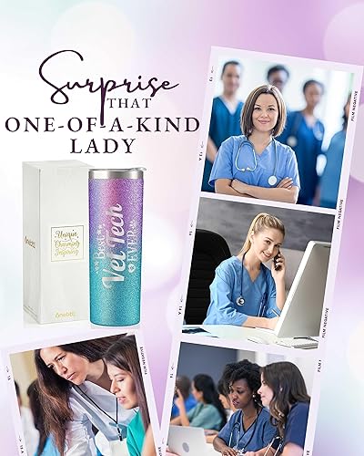 Miniatura 7 de Onebttl Regalos de asistente médico para Wowen, regalos para MA en cumpleaños y Navidad, vaso aislado de acero inoxidable de 20 onzas, purpurina