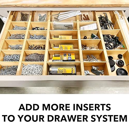 Miniatura 4 de SpaceAid Separadores de cajones de bambú, 3 tamaños, paquete de 9