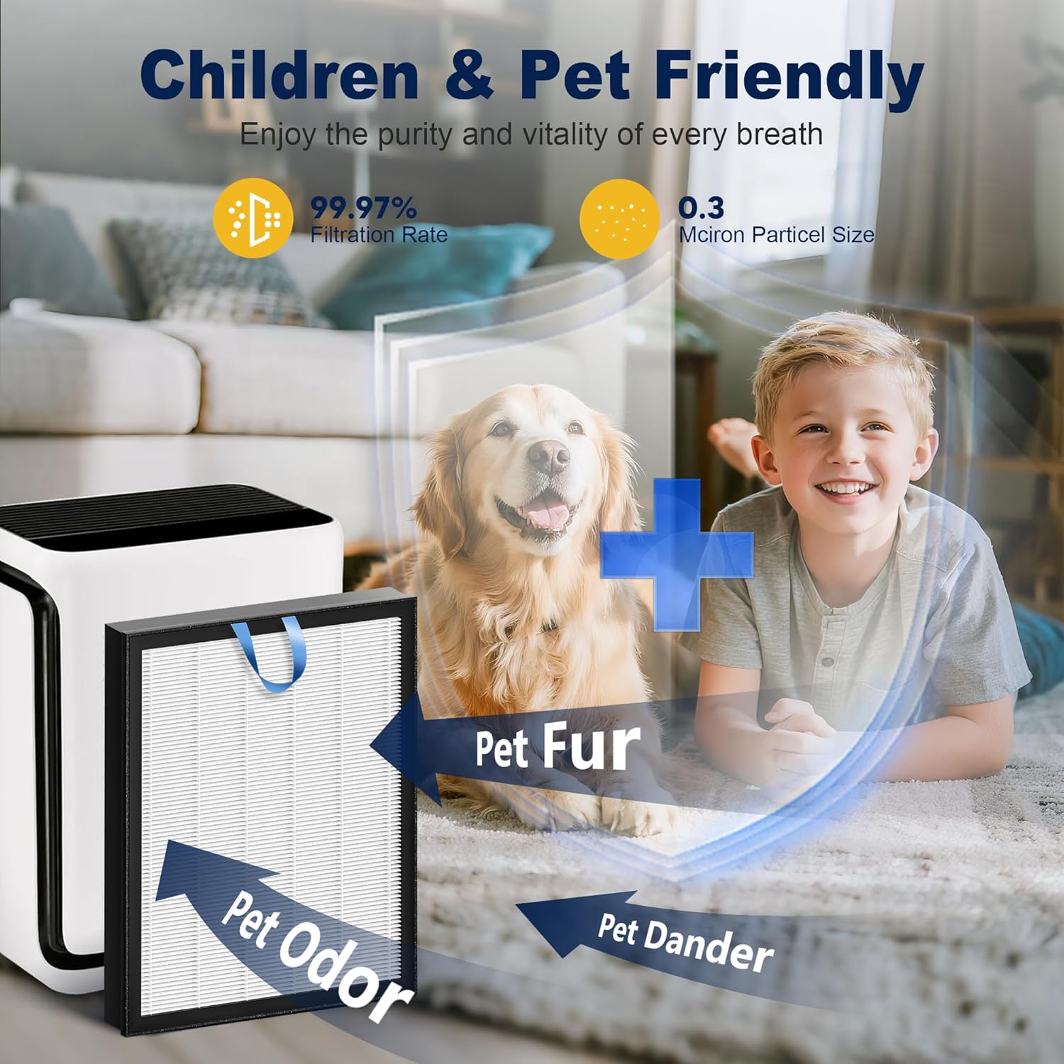 Vital 200S Replacement Filter for LEVOIT Vital 200S and Vital 200S-P Air Purifier, True HEPA and High-Efficiency Activated Carbon Filter, Vital 200S-RF, 2 Pack, White - Image 7