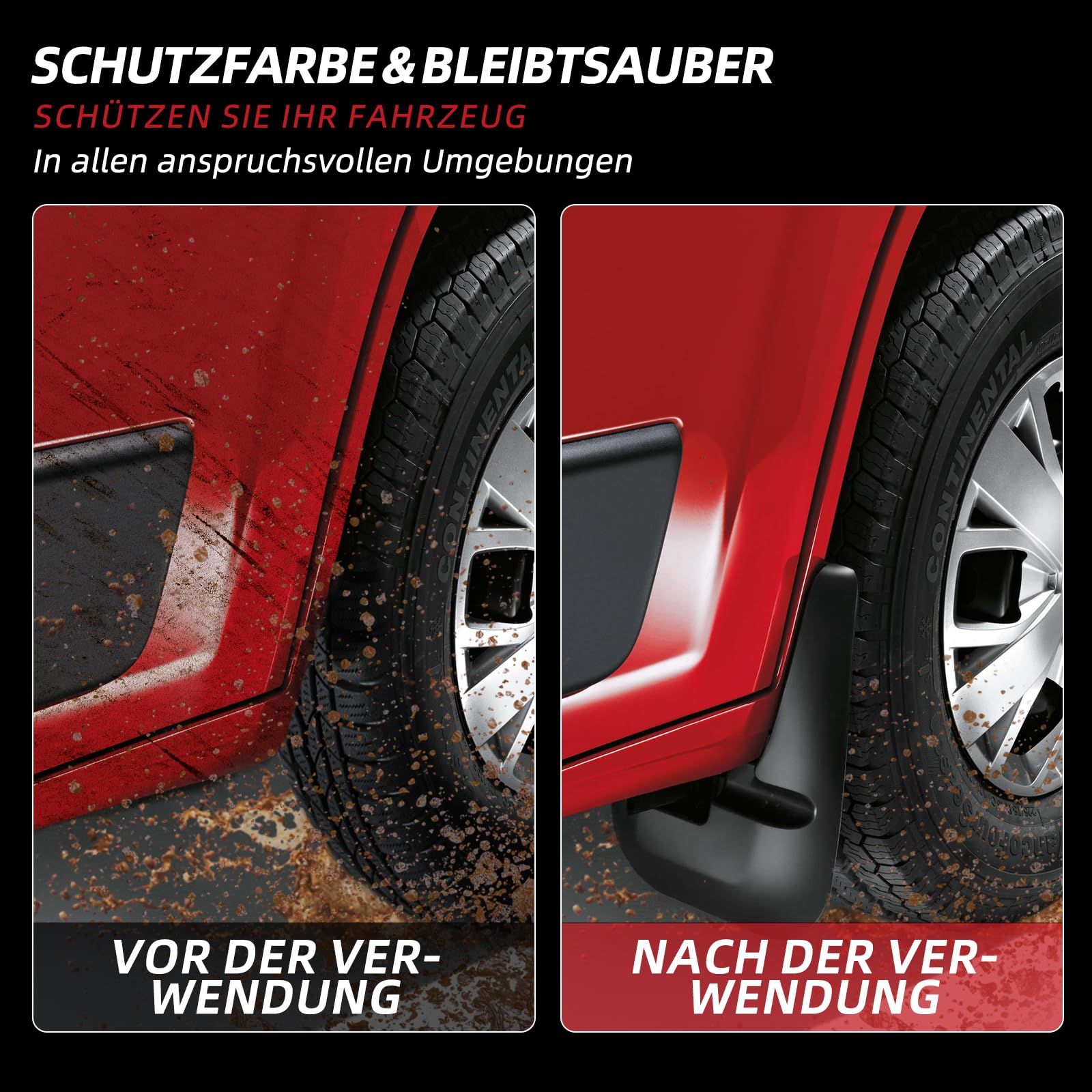 Schmutzfänger vorne, hochwertiger Gummi, Teilenummer 50901517, Schutz vor Schlamm und Sandspritzern (2er-Pack) Passend für FIAT Ducato, Peugeot Boxer, Citroën Jumper/Relay ab Baujahr 2006