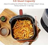 Cosori Air Fryer 4 Qt, 7 Cooking Functions Airfryer, 150+ Recipes on Free App, 97% less fat Freidora de Aire, Dishwasher-safe, Designed for 1-3 People, Lite 4.0-Quart, Smart, Light Gray — image 4