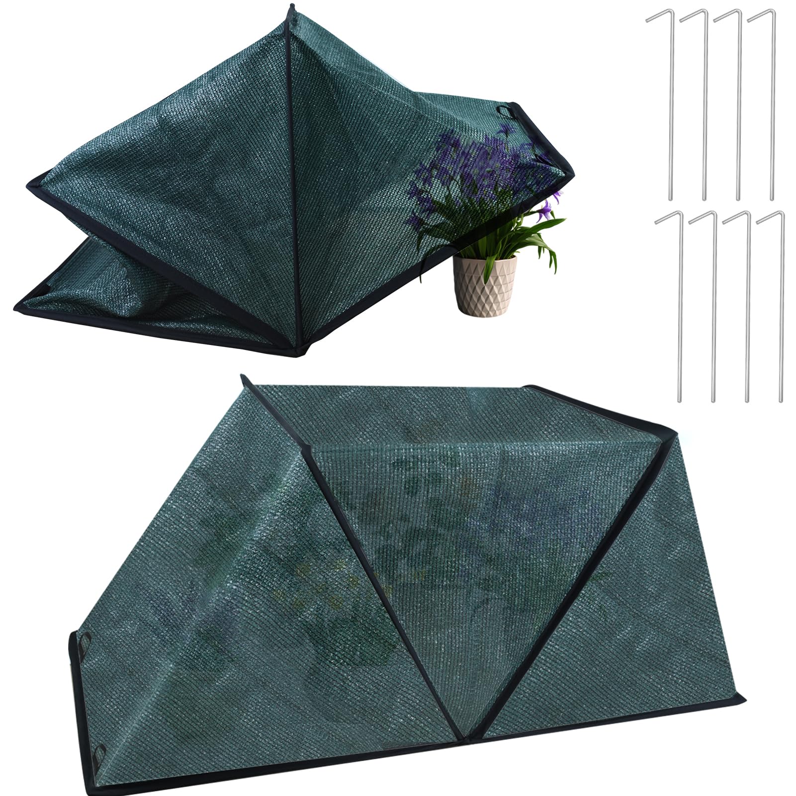 Faltbares Pflanzen-Schattenzelt, keine Installation, Hochbeet, Sonnenschutz, Abdeckung mit Heringen, UV-beständig, Sommerpflanzenschutz, Garten-Sonnenschutz, Stoffnetz für Outdoor-Pflanzen, 81,3 x 33