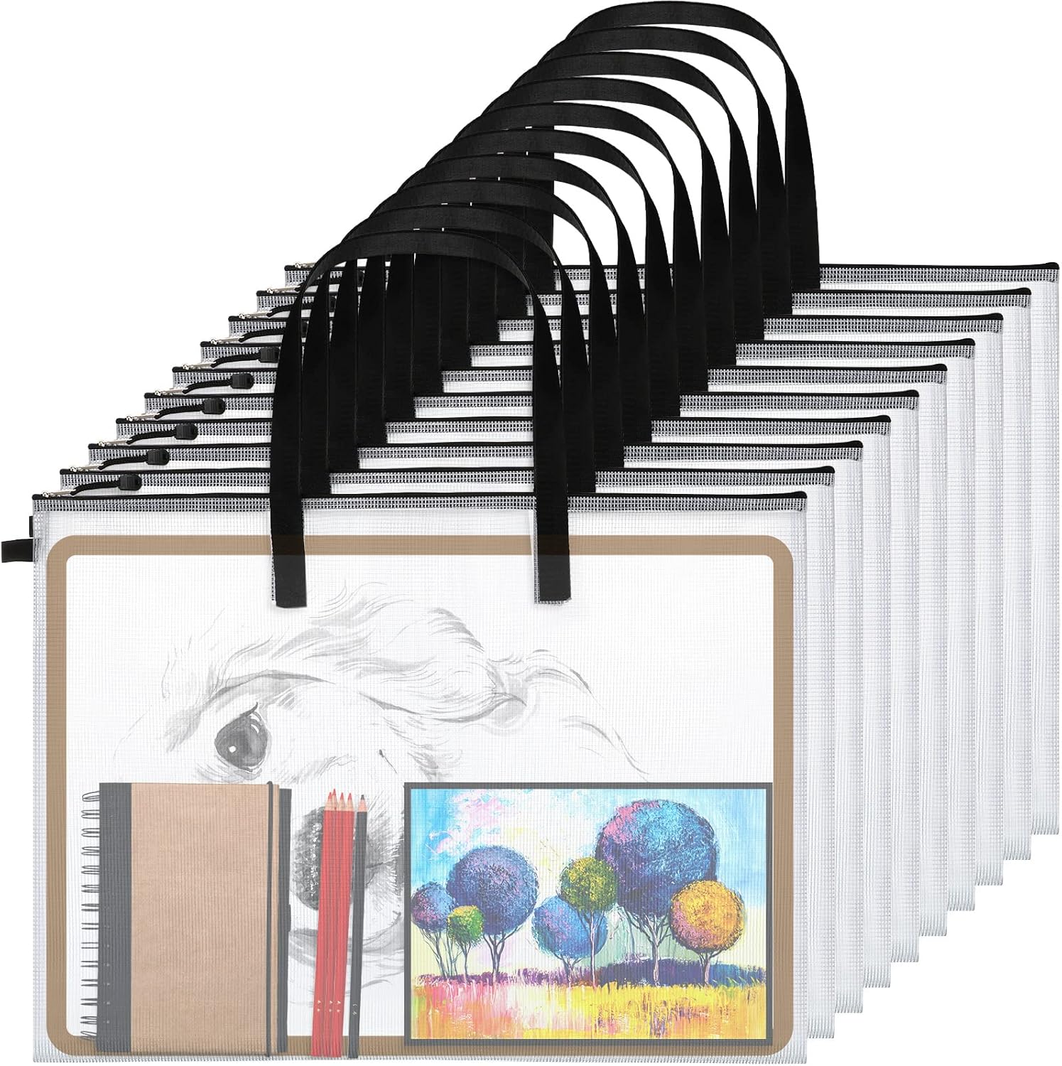 Frienda 10 Pieces Portfolios Bags 19 x 25 Inches Waterproof Portfolios Bag Posters