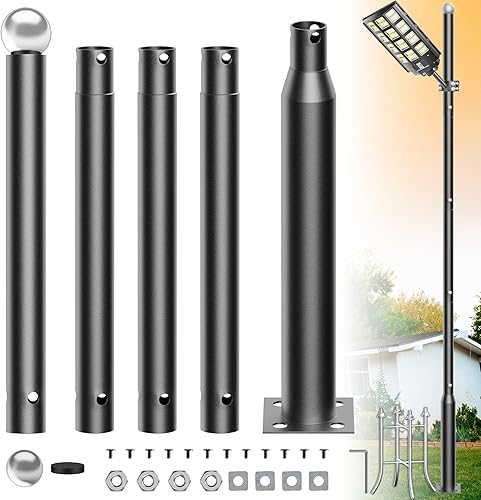 Jadisi Poste de luz de calle de 16 pies de alto, poste de lámpara de calle para luces al aire libre, poste de luz solar de calle accesorio para