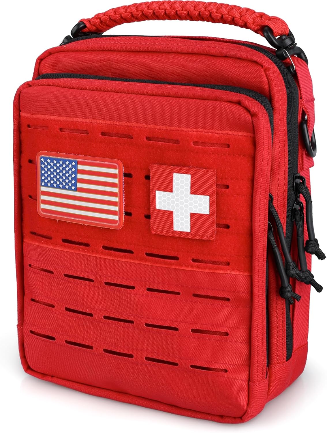 WYNEX Tactical Molle Admin Pouch, Utility EDC Pouch Organizer Modular Tool Pouch of Double Layer Design Medical EMT Attachment Bag Large Capacity with Elastic Webbing Insert Panel