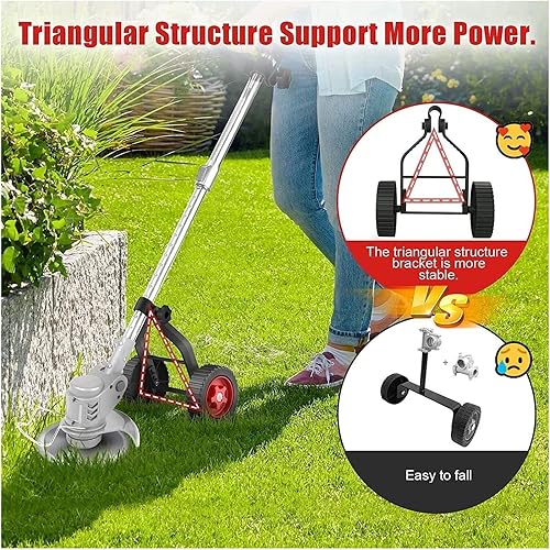 Miniatura 5 de QYTEC Cordless Lawn Mower Universal String Trimmer Grass Eater Weed Cutter Adjustable Support Wheels Set for Cordless Grass Trimmer