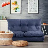 Versão atualizada Sofá-cama ajustável com 5 posições reclináveis ajustáveis, futon de chão japonês dobrável, sofá preguiçoso para sala de estar, quarto (azul marinho) (marinho)