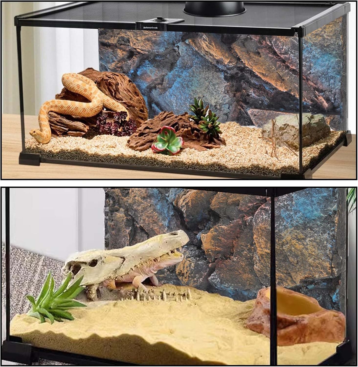 Rock Terrarium Background, 3D Reptile Tank Background Board Amphibian Stereo Backdrop Wall Reptile Stereo Decoration Aquarium Decoration Reptile Gecko Frog Lizard