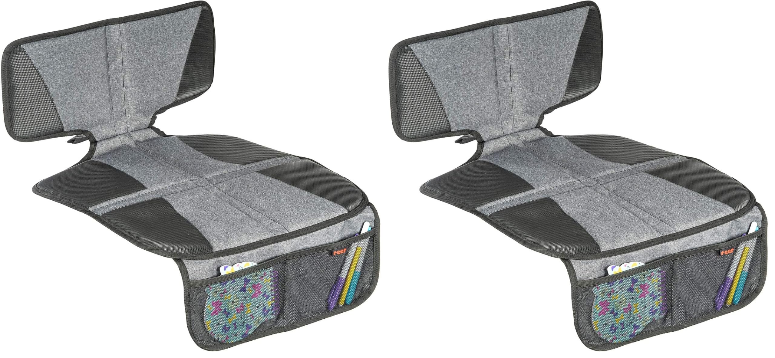 Reer Kindersitz-Unterlage TravelKid Protect, rutschfeste Unterlage, ISOFIX geeignet, für alle herkömmlichen Modelle, grau (Packung mit 2)