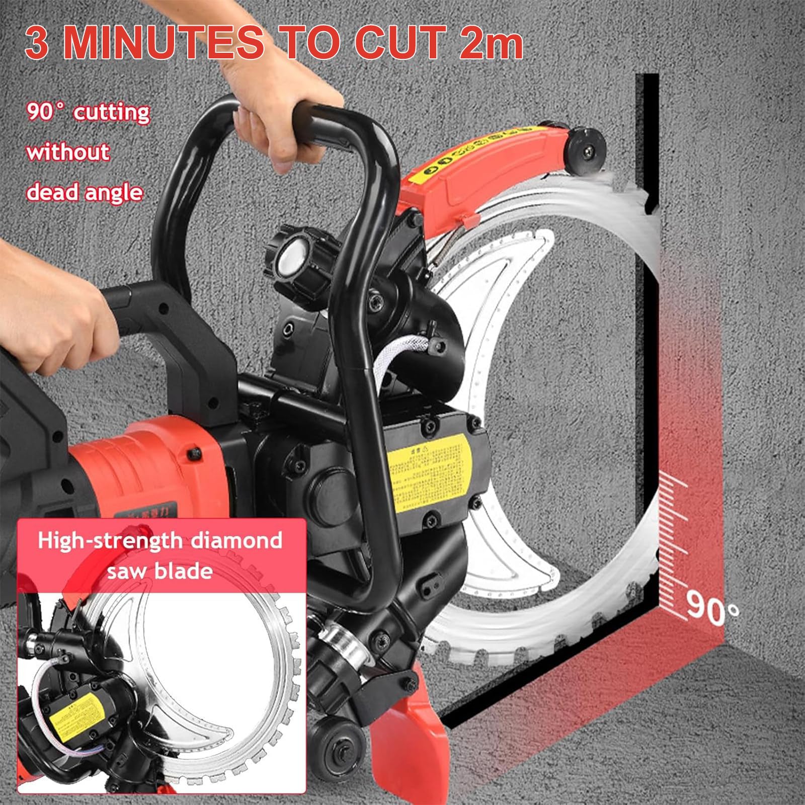 Scie Annulaire Électrique à Béton 9500W avec Pompe à Eau & 2 Lame Diamant 410mm, Scie à Anneau pour Béton, Pierre, Brique, Tuile, Coupe Humide Professionnelle, Moteur Sans Balais