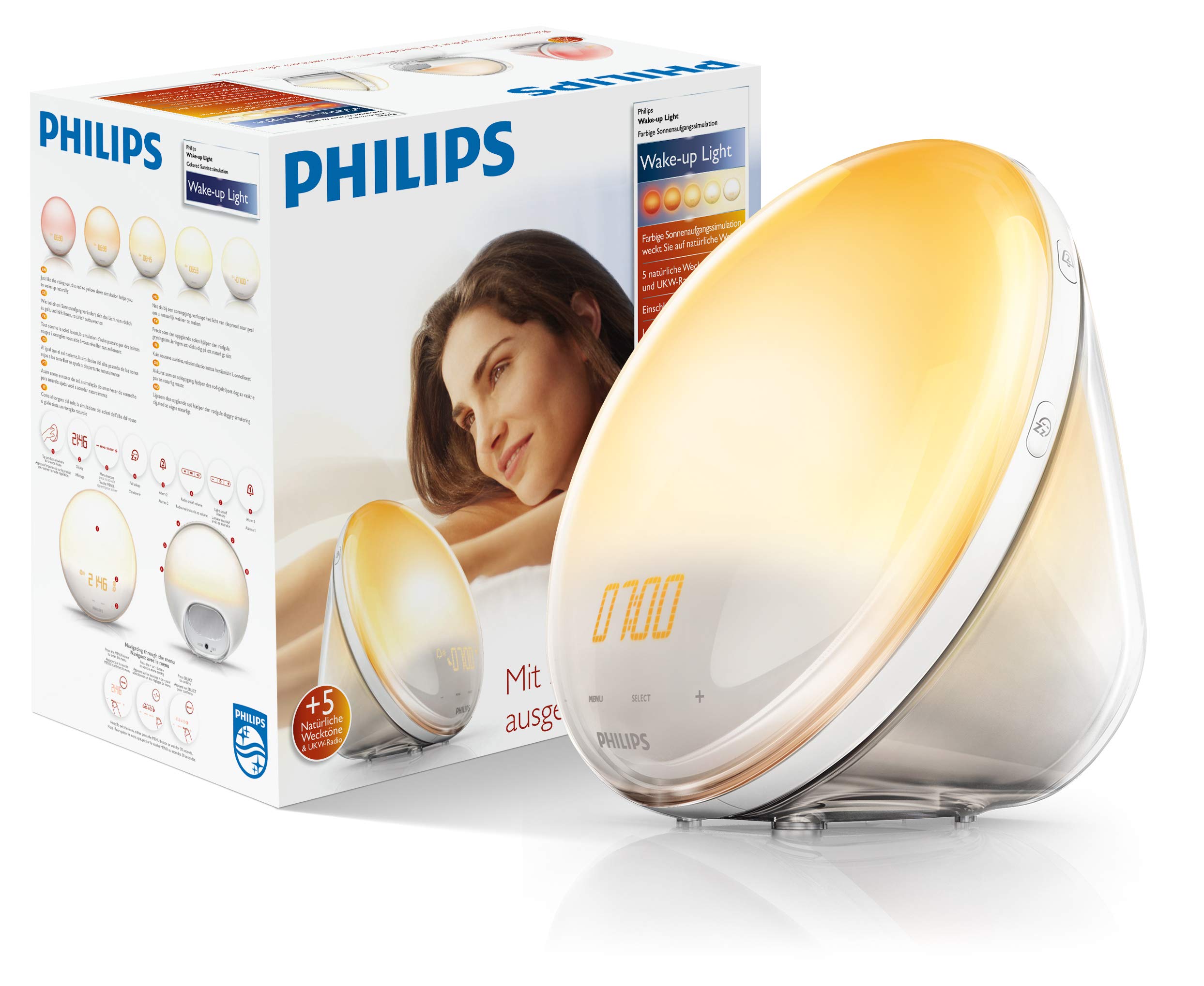 Philips - HF3520/01 - Eveil Lumière avec Lampe LED - Fonction RedShift