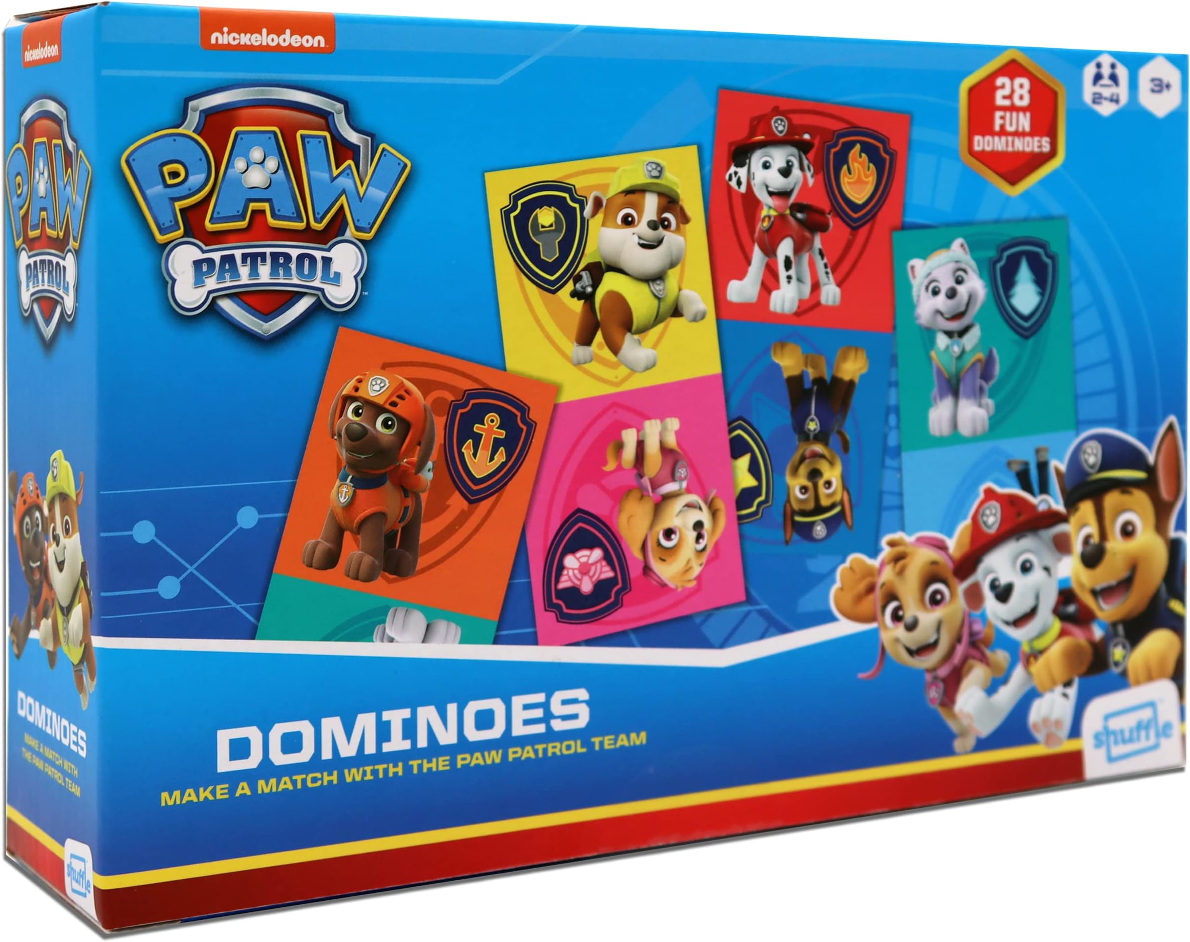 ShufflePaw Patrol | Dominoes | Number Learning Game | 28 Fun Dominoes | Make a Match with the Paw Patrol Team | Ages 3+