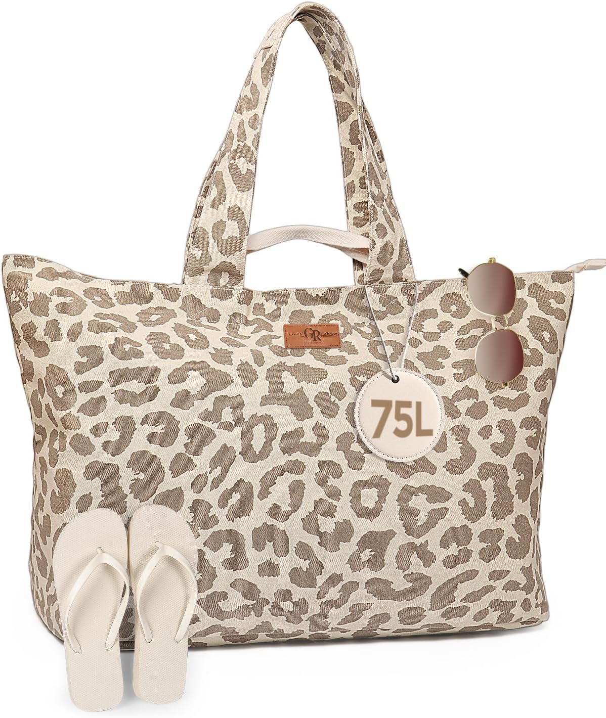 Extra Large Beach Bag for Women - Sandproof Over-Size Carry On Beach Essentials Tote with 5 Pockets Gifts for Women