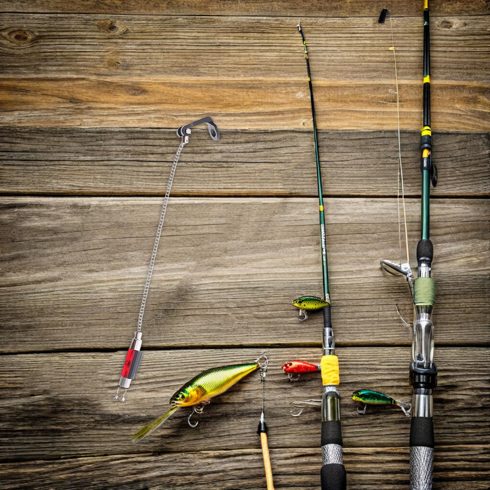 4 Pezzi Indicatori Allarme Pesca con Clip Swingers Sensibili Catena Flessibile Senza Luce per Carpe Metodo Silenzioso per Canne da Pesca in Fiume e Lago